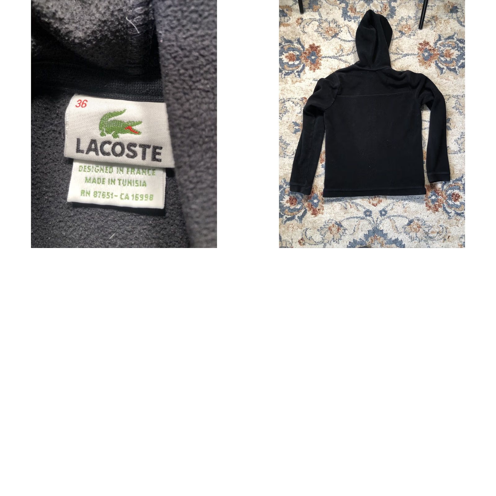 Lacoste Lacoste Full Zip Fleece Jacket Womens Size 36 Black Long Sleeve Zip Logo Corded Classic Casual Size XS / US 0-2 / IT 36-38 - 8 Thumbnail