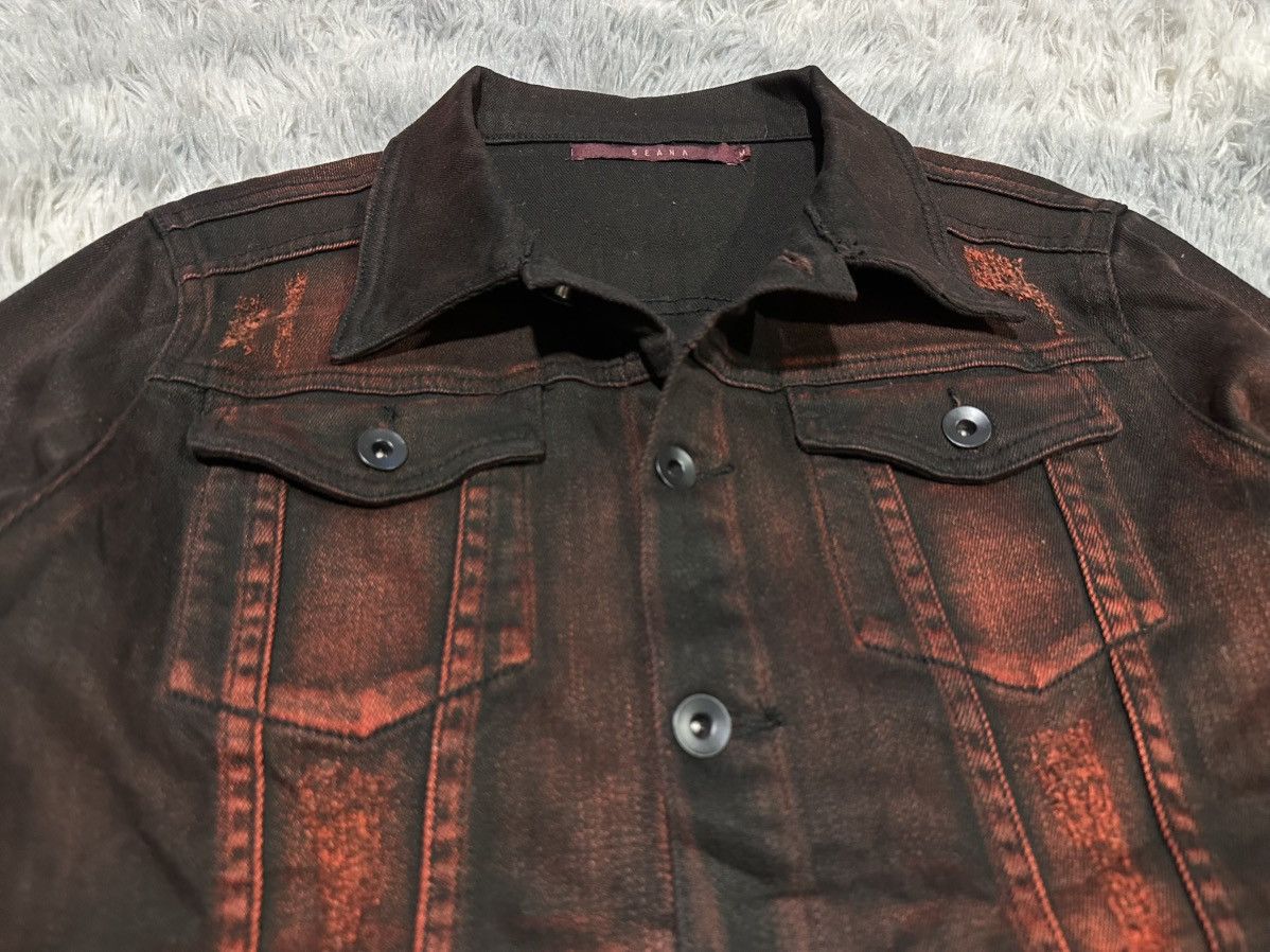 14th Addiction 🔥Y2K Archived Seana Blood Waxed Denim Jacket Vkei Goth Punk Size US M / EU 48-50 / 2 - 3 Thumbnail