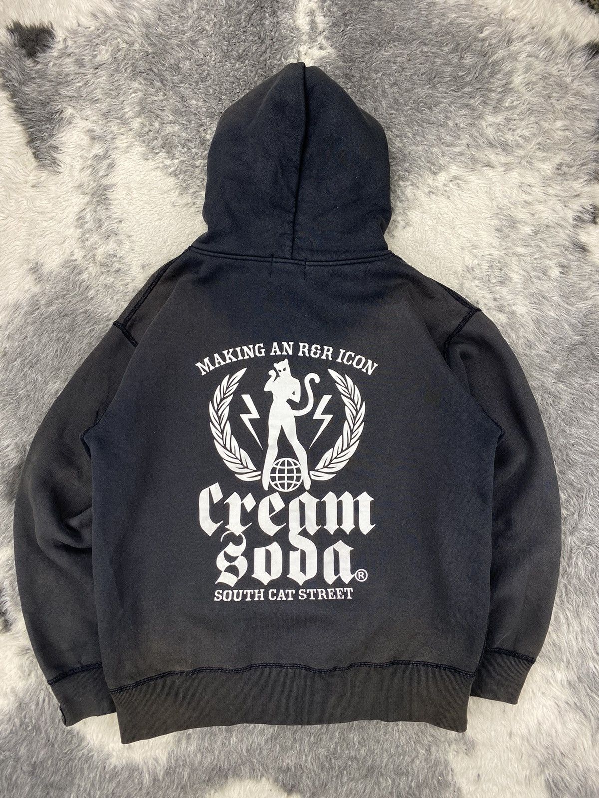 Japanese Brand Vintage Thrashed CREAM SODA Crazy Sunfaded Hoodie Size US L / EU 52-54 / 3 - 19 Thumbnail