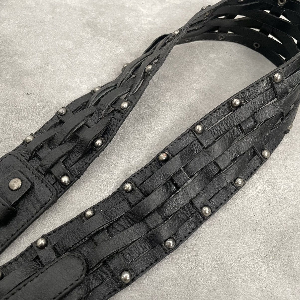 If Six Was Nine × Japanese Brand × Le Grande Bleu (L.G.B.) Black Rope Wide Crystal Belt Size ONE SIZE - 3 Thumbnail