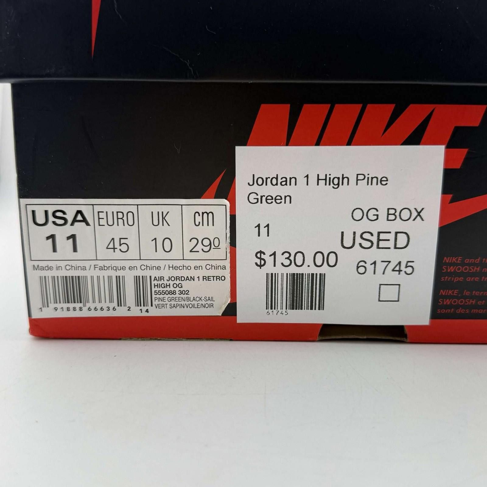 Nike Air Jordan 1 High Pine Green US 11 Used with Box 555088-302 Size US 11 / EU 44 - 9 Thumbnail