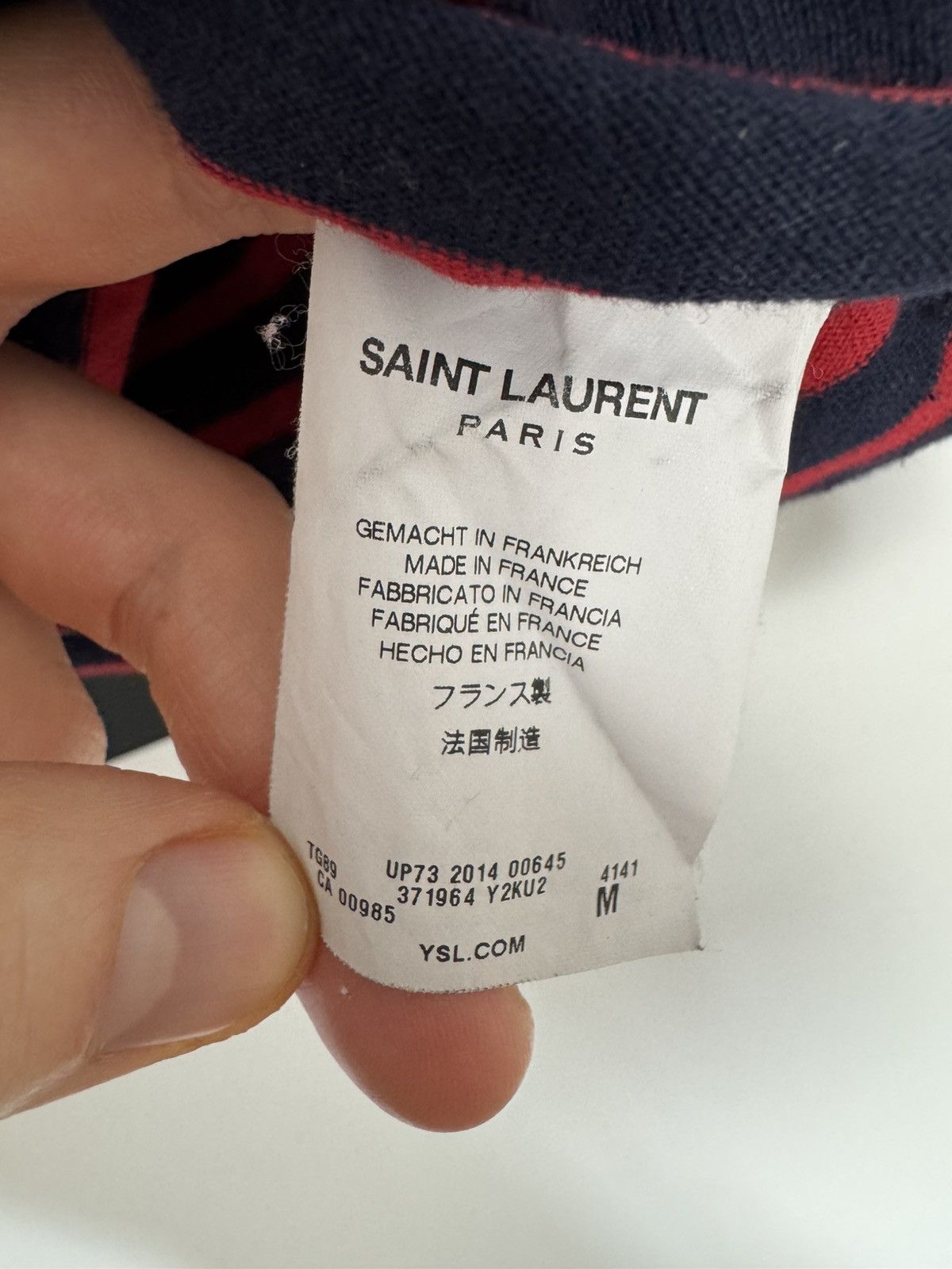 Saint Laurent Paris Saint Laurent Striped Long Sleeve Kurt Cobain Shirt Size M / US 6-8 / IT 42-44 - 4 Thumbnail