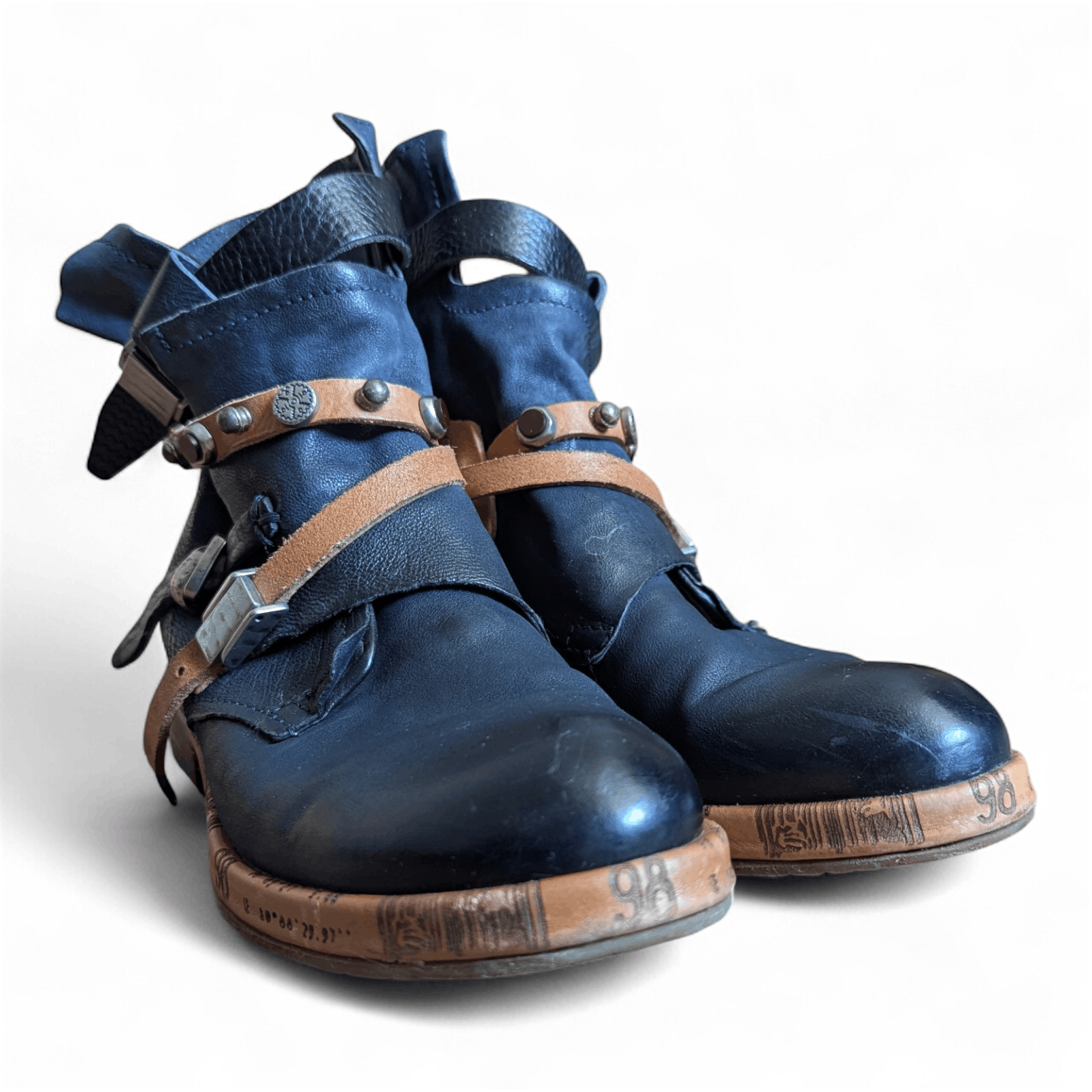 A.S.98 A.S. 98 SAINT Multi-Strap Biker Ankle Boots Size US 8 / IT 38 - 12 Thumbnail