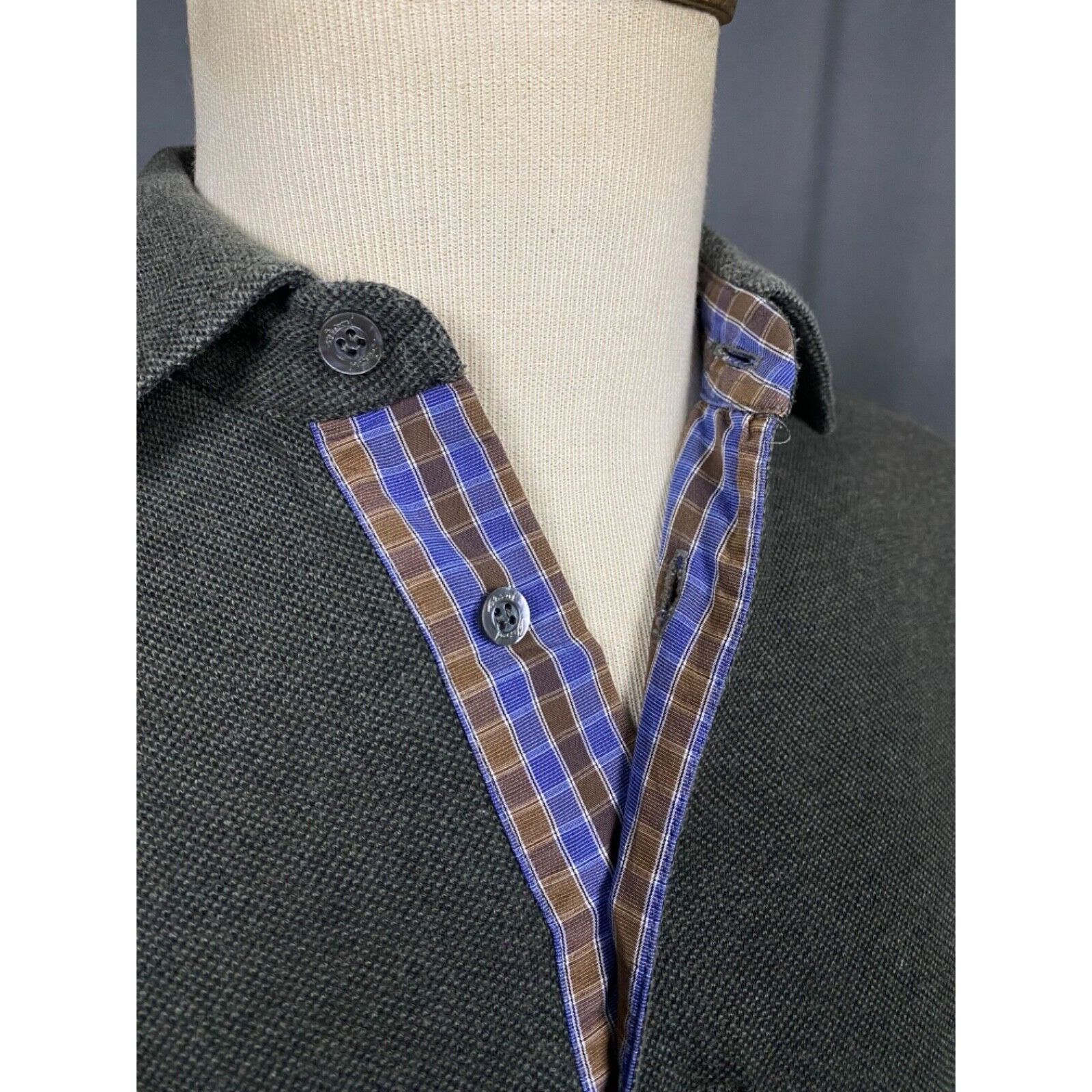Brioni Brioni Men's Khaki Green Collared Longsleeve Polo Sweater Si Size US M / EU 48-50 / 2 - 9 Thumbnail