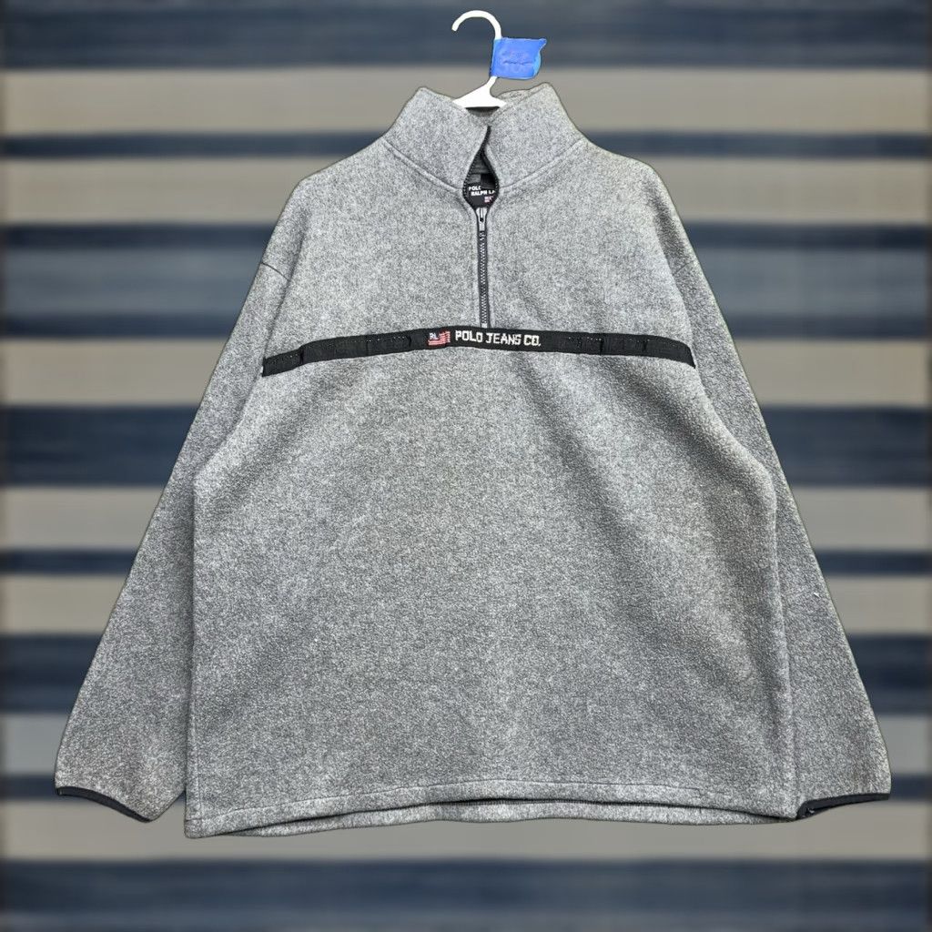 Ralph Lauren VINTAGE Ralph Lauren Polo Jacket Mens XL Quarter Zip Fleece 1/4 Zip Embroidered Logo USA Gray Size US XL / EU 56 / 4 - 1 Thumbnail