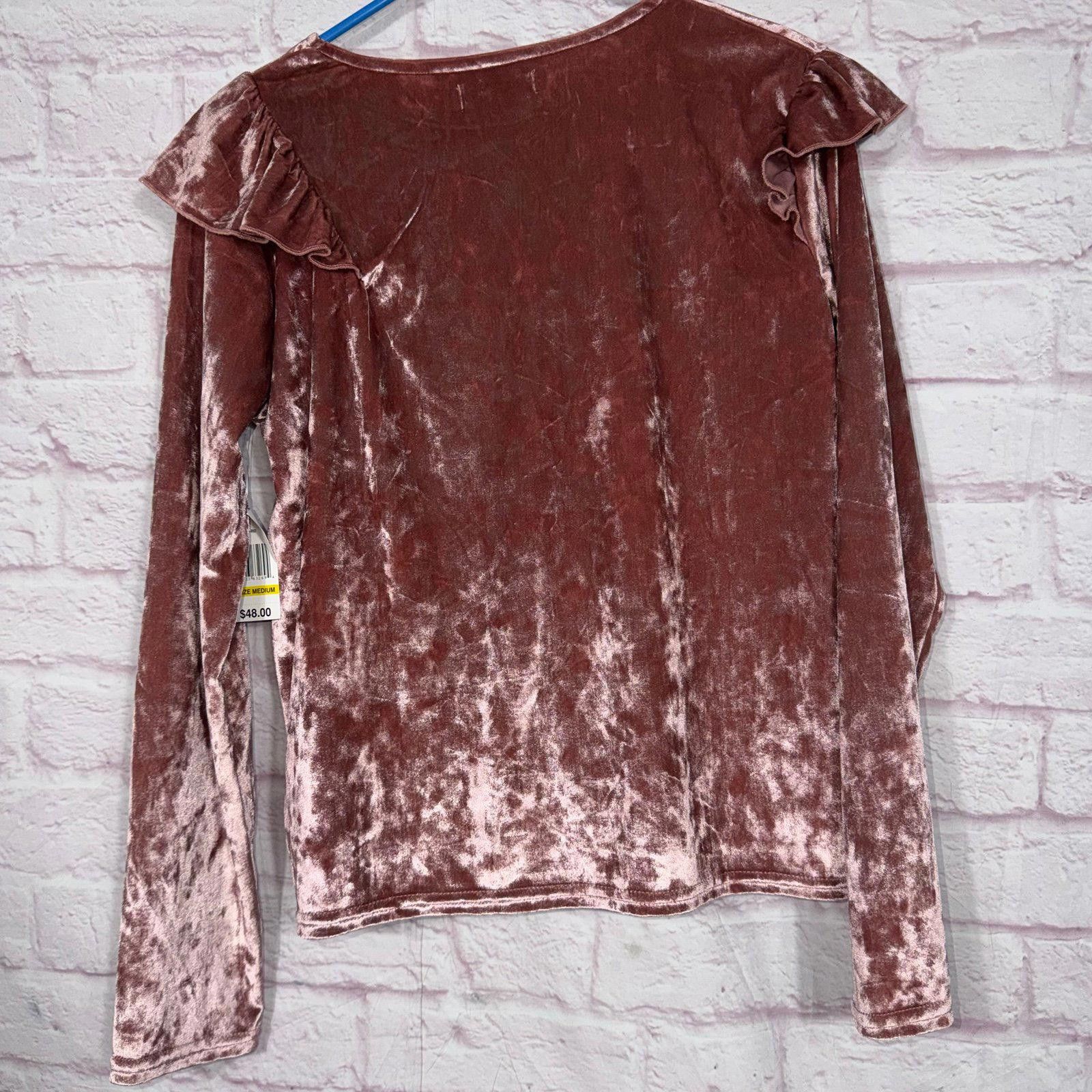 Other Kensie Jeans Medium Crushed Velvet Long Sleeve Top NWT Size M / US 6-8 / IT 42-44 - 9 Thumbnail