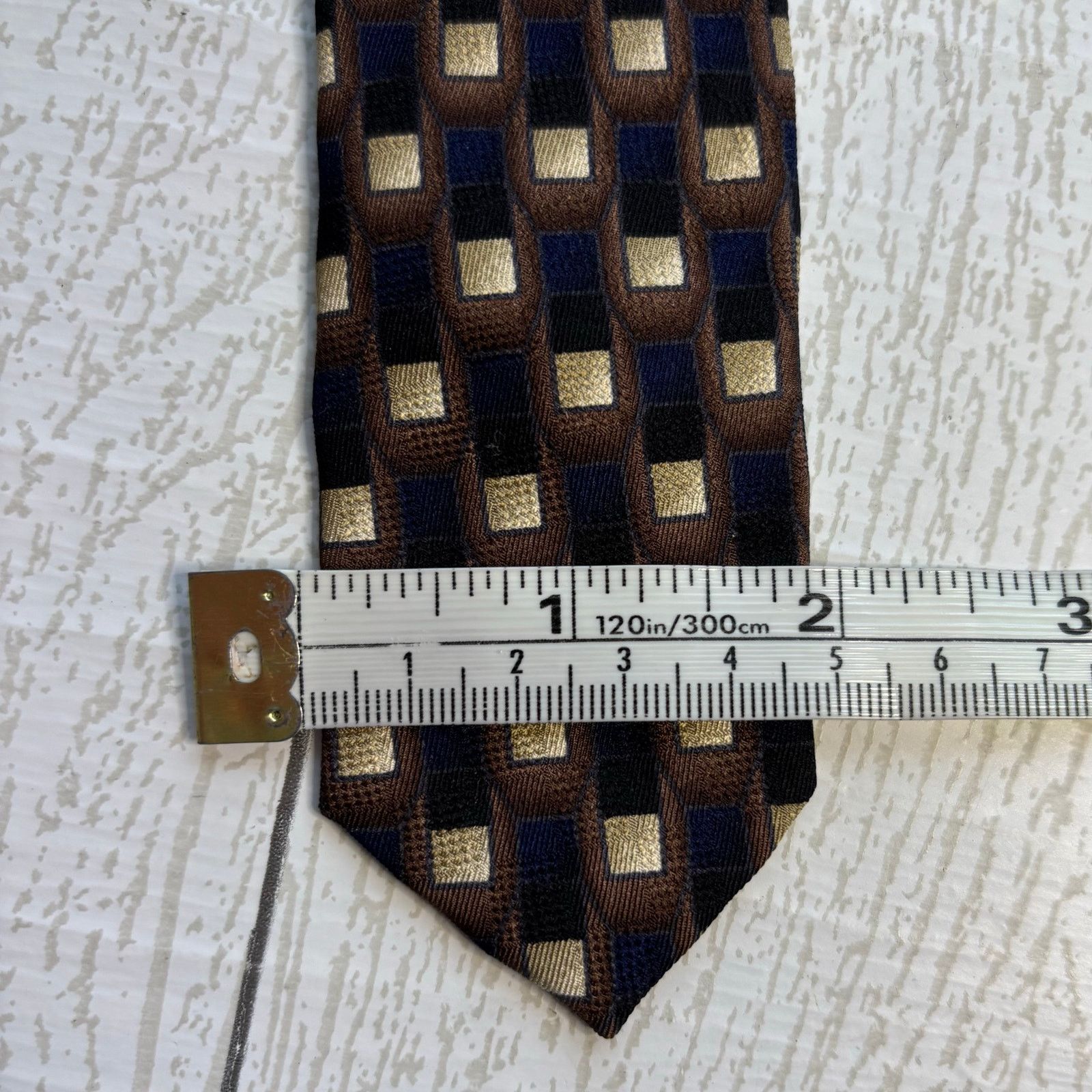 Other J.Z. Richards for Nordstrom Silk Tie Brown and Navy Size ONE SIZE - 7 Thumbnail