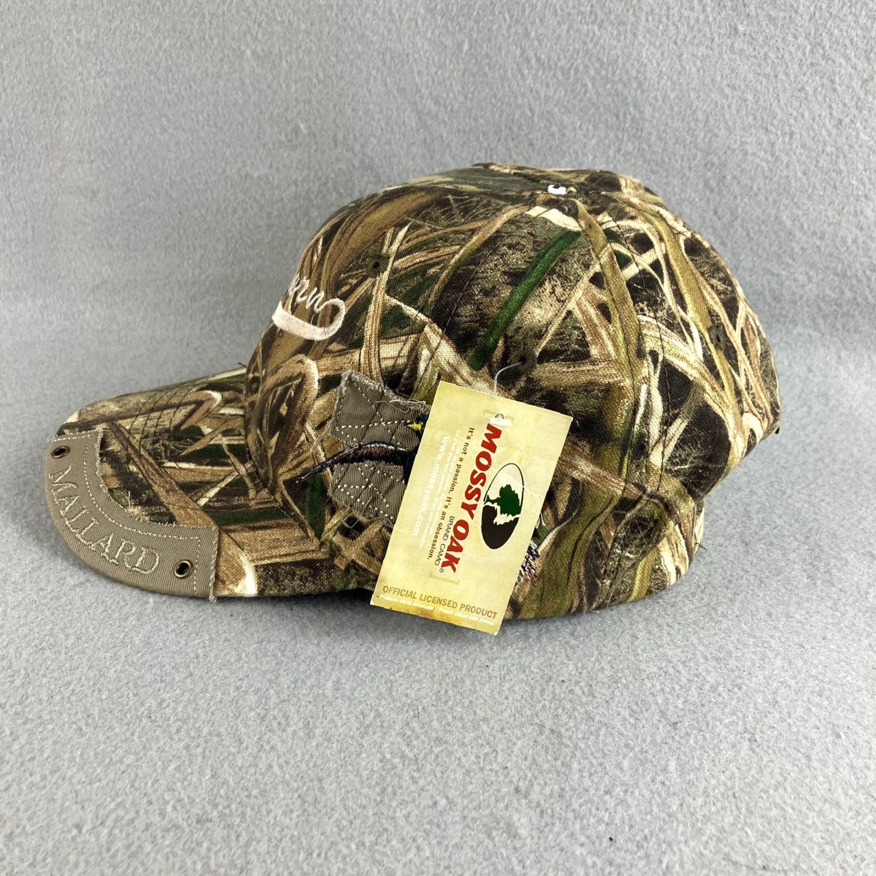 Vintage MOSSY OAK Hat BaseBall Cap Mens One Size Brown Camouflage Adjustable Canvas Cotton Outdoor Hunting Family Camping 90s Theme Size ONE SIZE - 4 Thumbnail