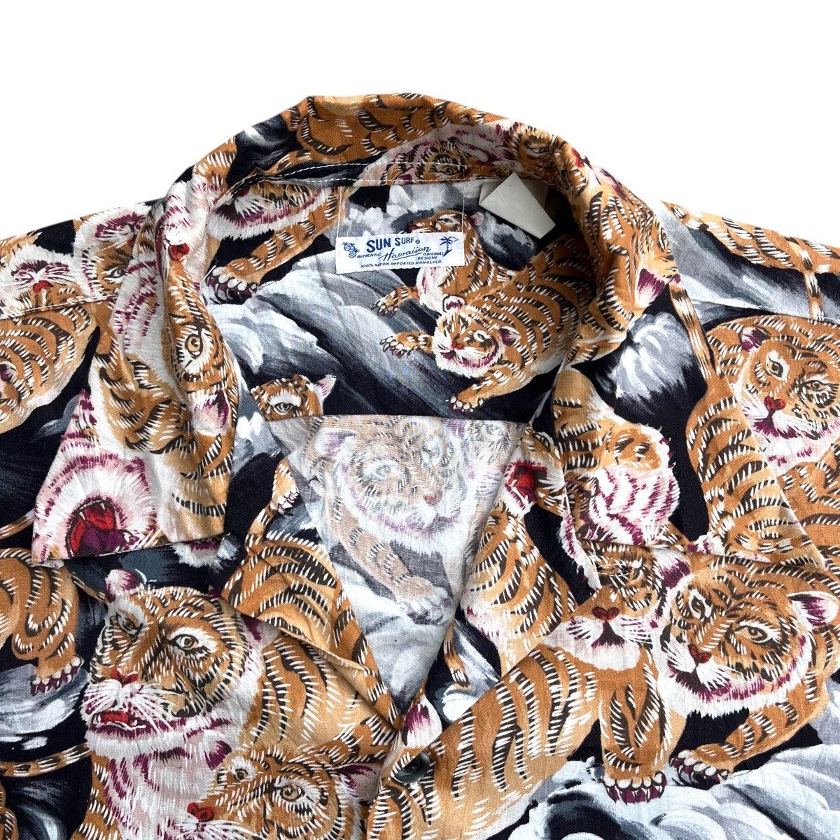 Sun Surf × Toyo Enterprises Vintage Sun Surf Tiger Open Collar Hawaiian Shirt Size US L / EU 52-54 / 3 - 5 Thumbnail