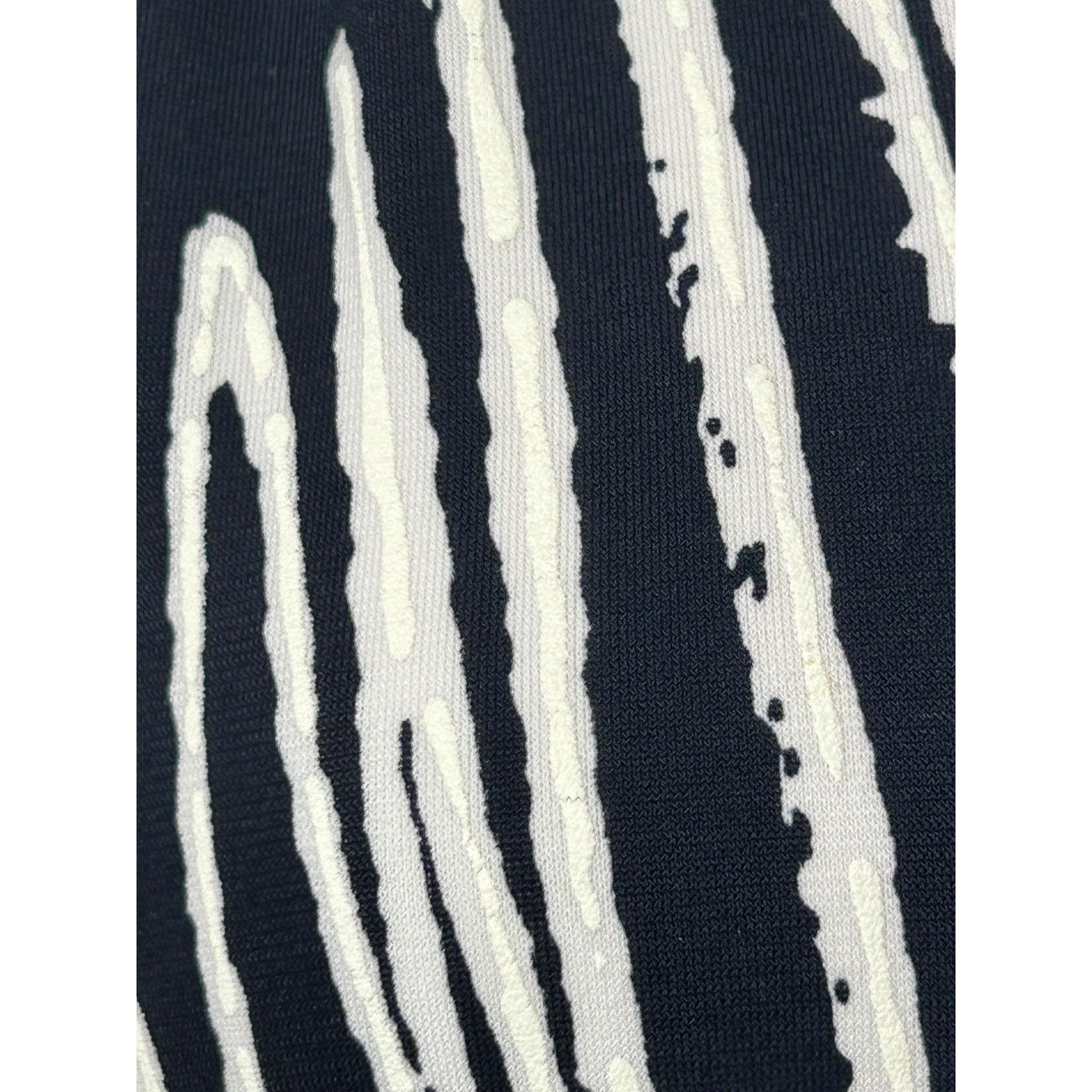 Joseph Ribkoff Joseph Ribkoff Navy White Abstract Print Blouse Zip Bell Sle Size XL / US 12-14 / IT 48-50 - 7 Thumbnail