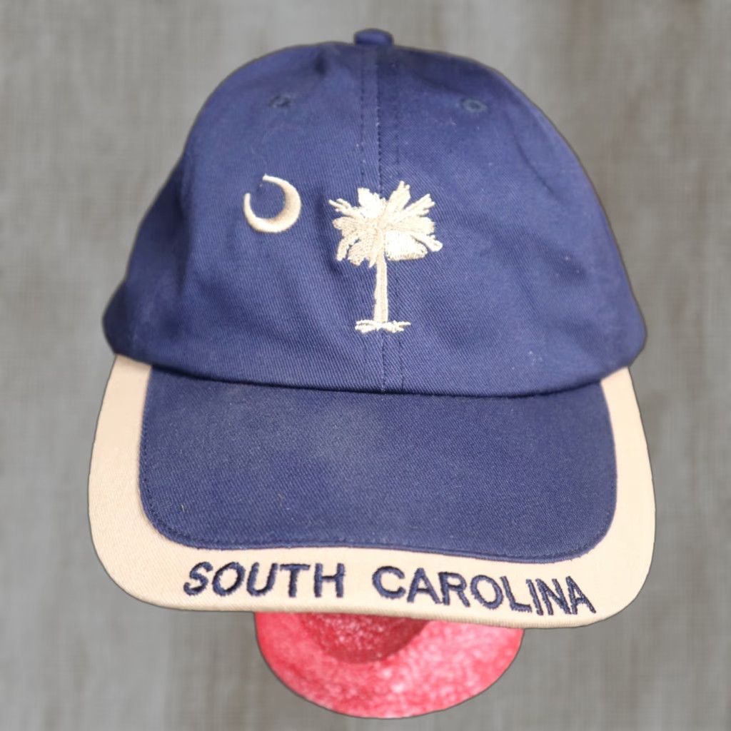 Vintage Trade Winds Hat Ball Cap Unisex Adults Adjustable Pink Adult Size Embroidered Blue South Carolina SC Palmetto Crescent Size ONE SIZE - 1 Thumbnail