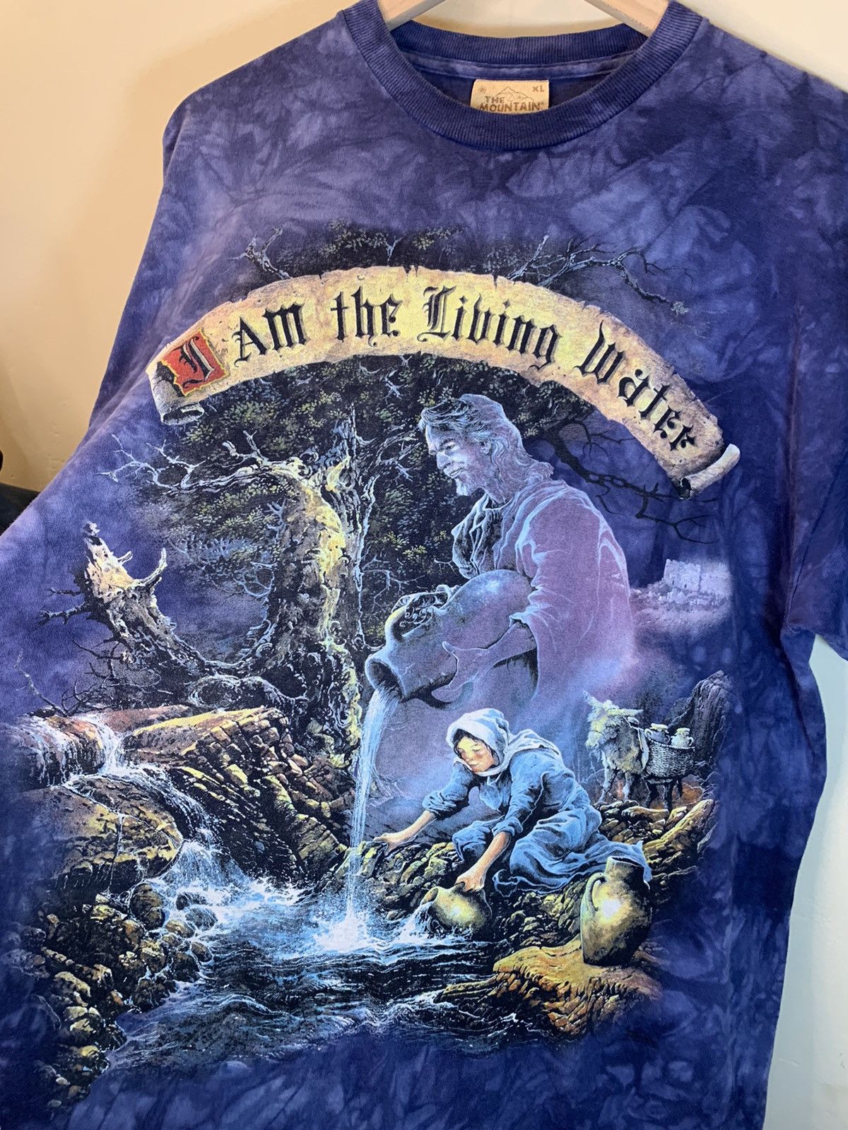 The Mountain × Vintage RARE* Vintage Jesus I Am Living Water The Mountain Art Shirt Size US XL / EU 56 / 4 - 2 Thumbnail