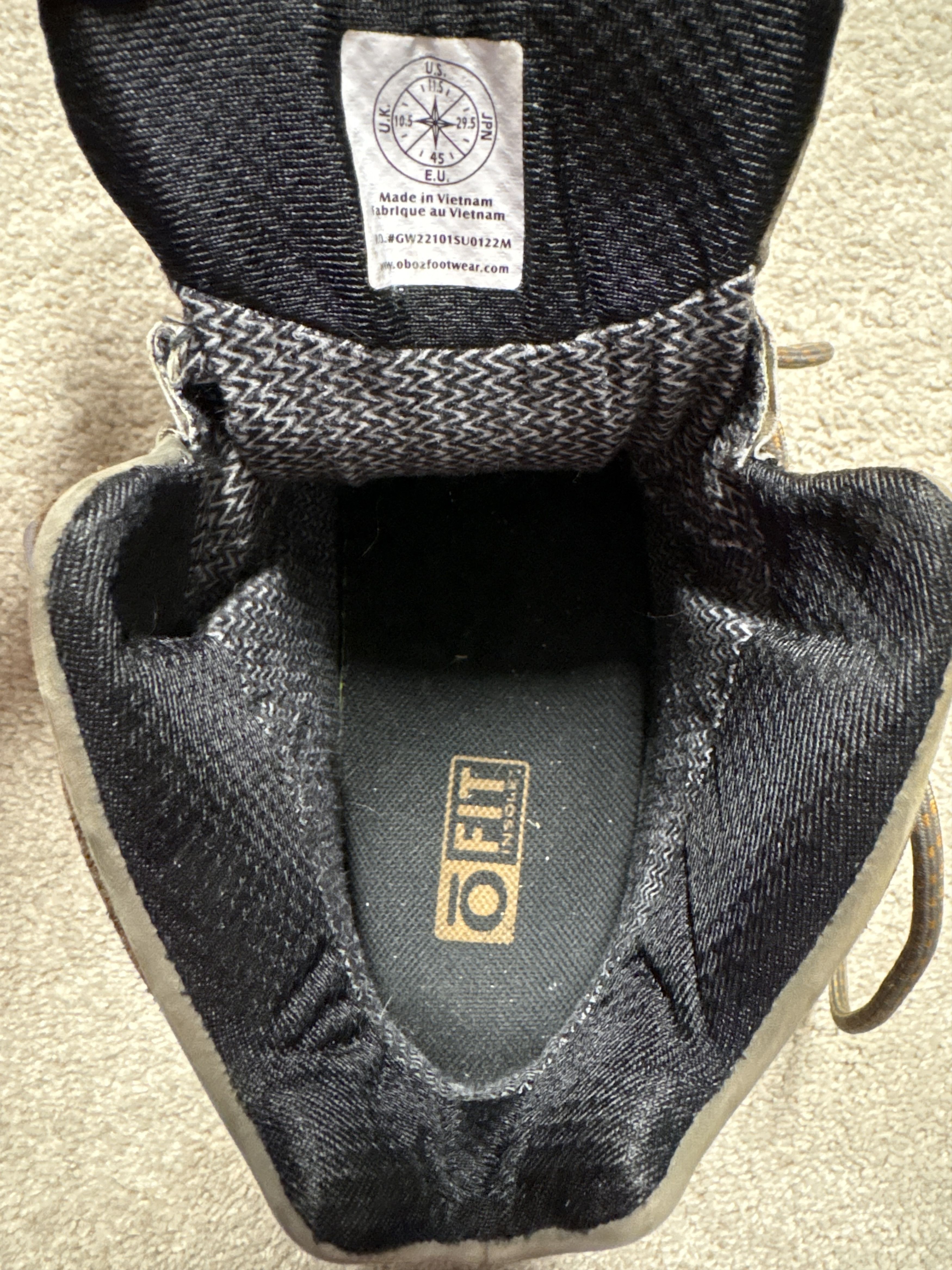 Oboz Oboz Men’s Bridger B Dry Mid Hiking Boots Size US 11.5 / EU 44-45 - 5 Thumbnail