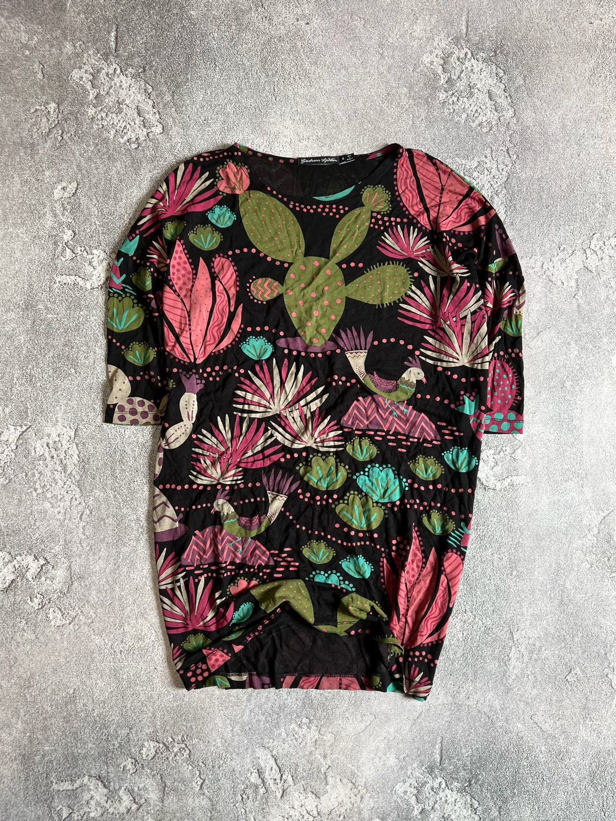 Designer × Gudrun Sjoden Gudrun Sjoden Floral Tunic Dress Cactus Shirt Sz S Sjöden Size S / US 4 / IT 40 - 1 Thumbnail