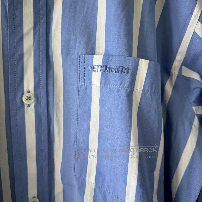 Vetements Vetements Blue and white striped shirt Size US XS / EU 42 / 0 - 9 Thumbnail