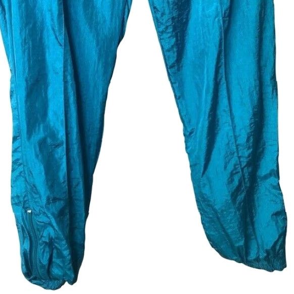 Vintage VINTAGE Mens XL Track Pants Blue Teal Nylon Wind Resistant Jogger Pants 90s Size US 33 - 4 Thumbnail