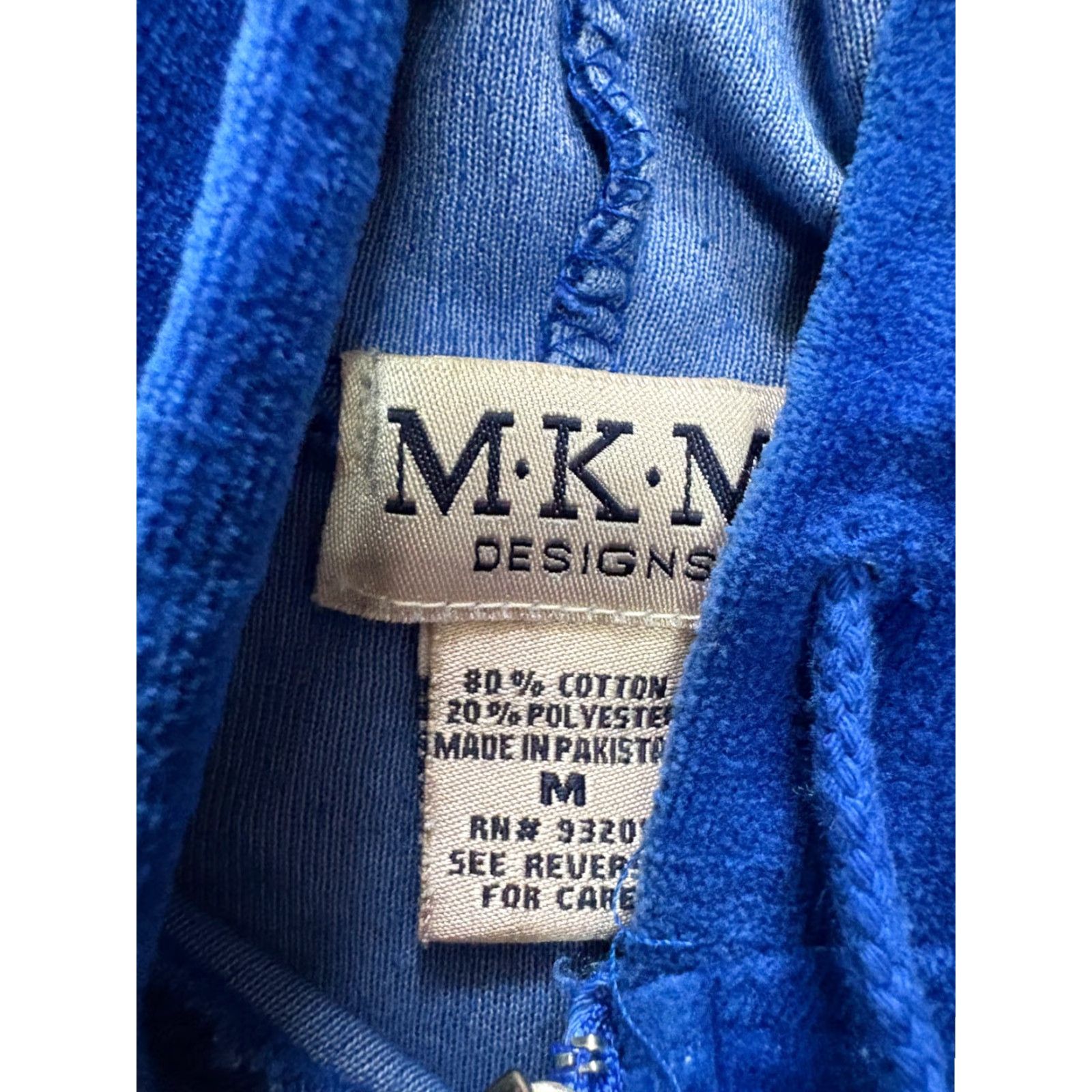 Vintage **MKM Designs Vibrant Blue Full Zip Women's Medium Hoodie Rare RN 93201** User: MKM Designs Full Zip Vibrant Blue Women's Medium Hoodie Rare RN 93201 Size M / US 6-8 / IT 42-44 - 4 Thumbnail