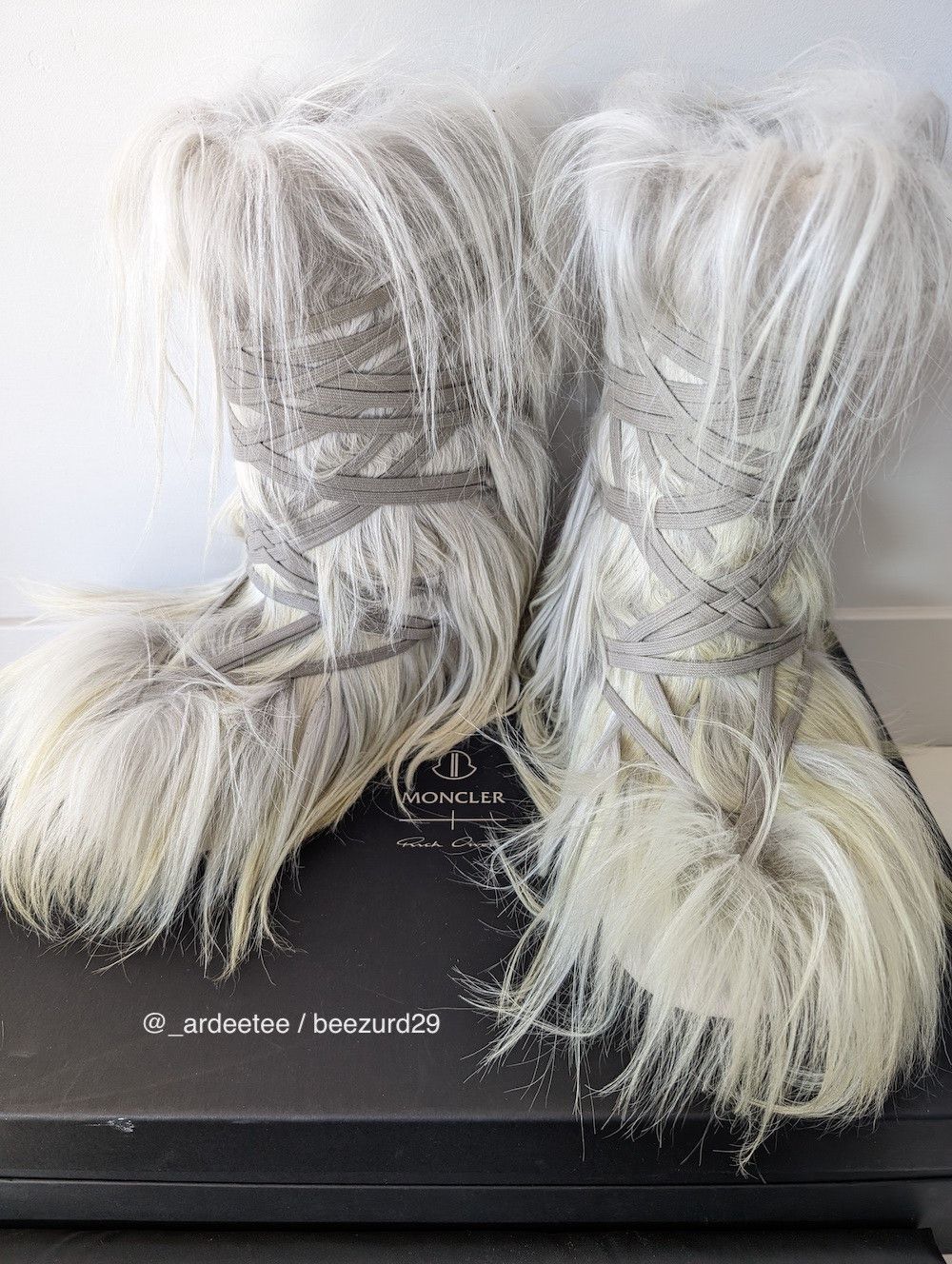 Moncler × Rick Owens *NEW* FUR BIGROCKS BOOTS ACID DEGRADE Size US 10 / EU 43 - 6 Thumbnail