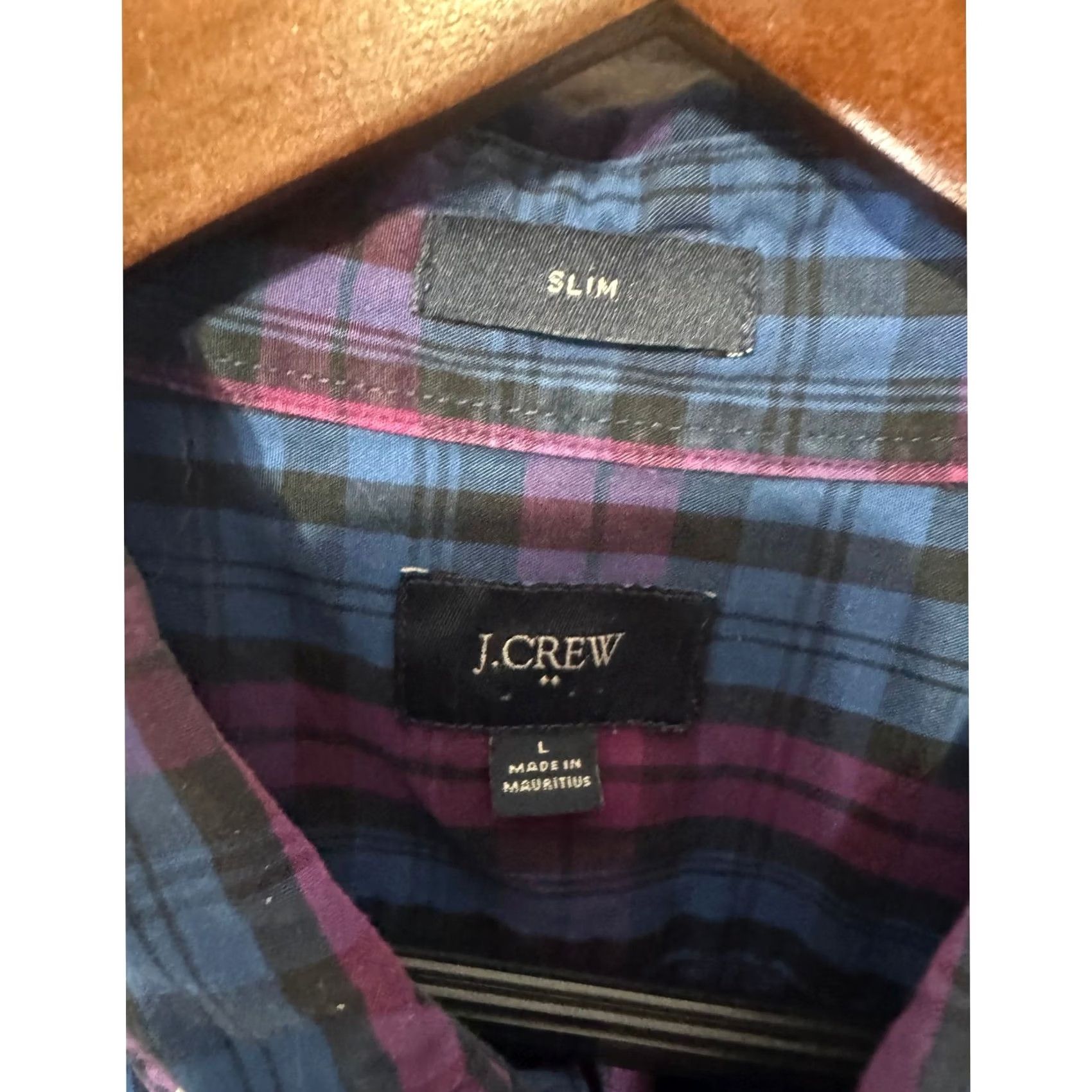 J.Crew J Crew Slim Fit Button Down Shirt Men's L Blue Purple Plaid Size US L / EU 52-54 / 3 - 7 Thumbnail