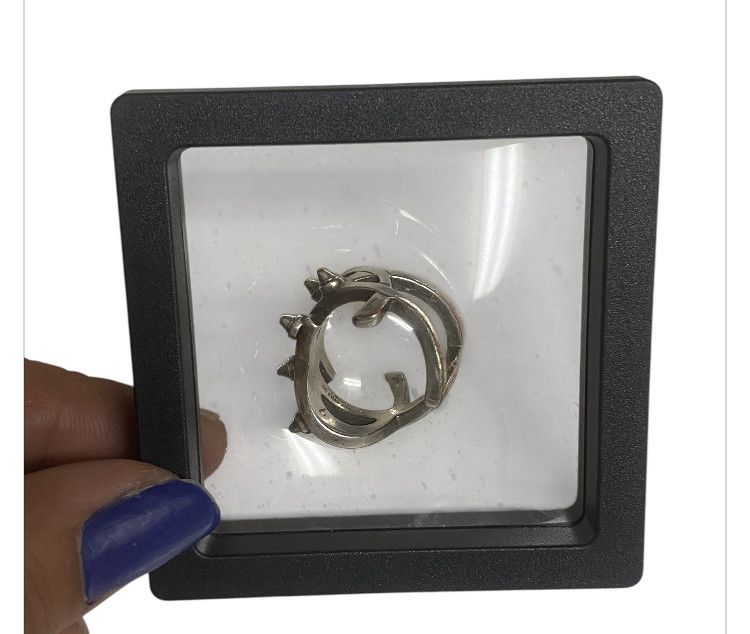 Yves Saint Laurent 2010’ (Rare) Saint Laurent Silver Geometric Spike Ring Size ONE SIZE - 10 Thumbnail