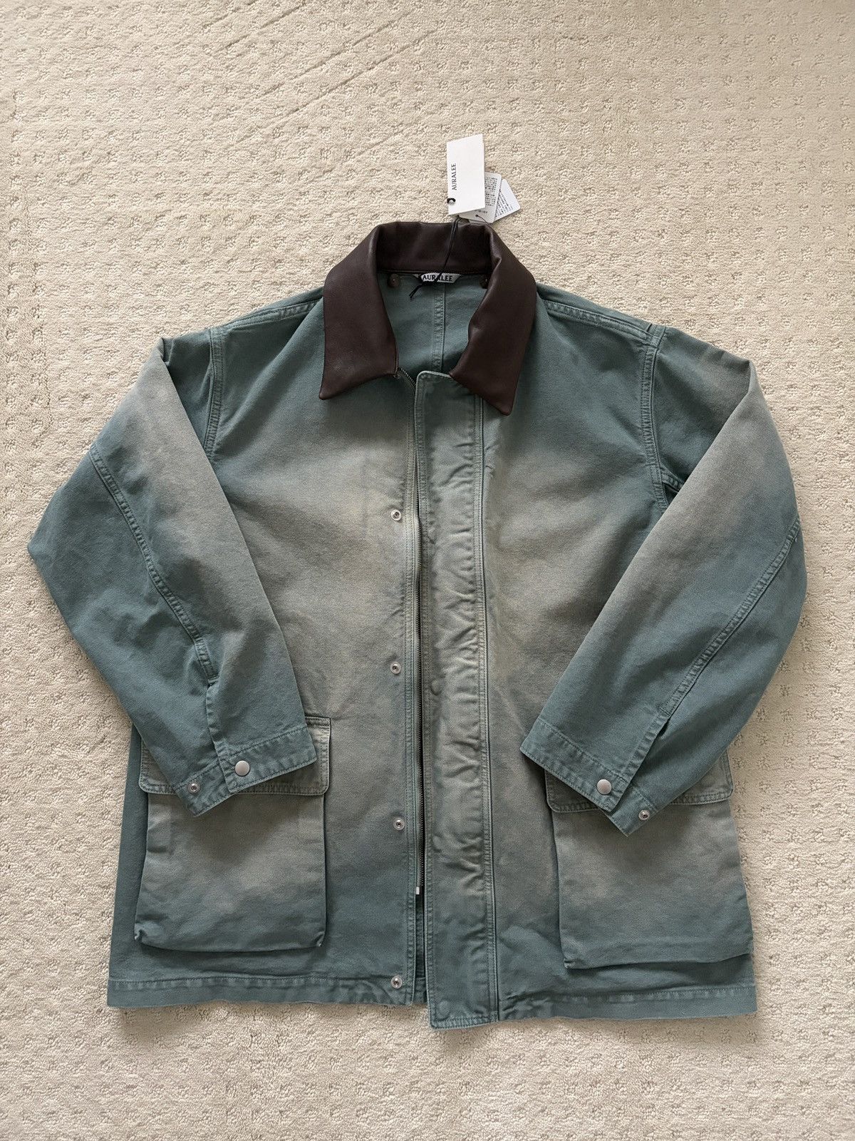 Auralee Auralee Organic Cotton Duck Blouson Ash Green Size US M / EU 48-50 / 2 - 1 Thumbnail
