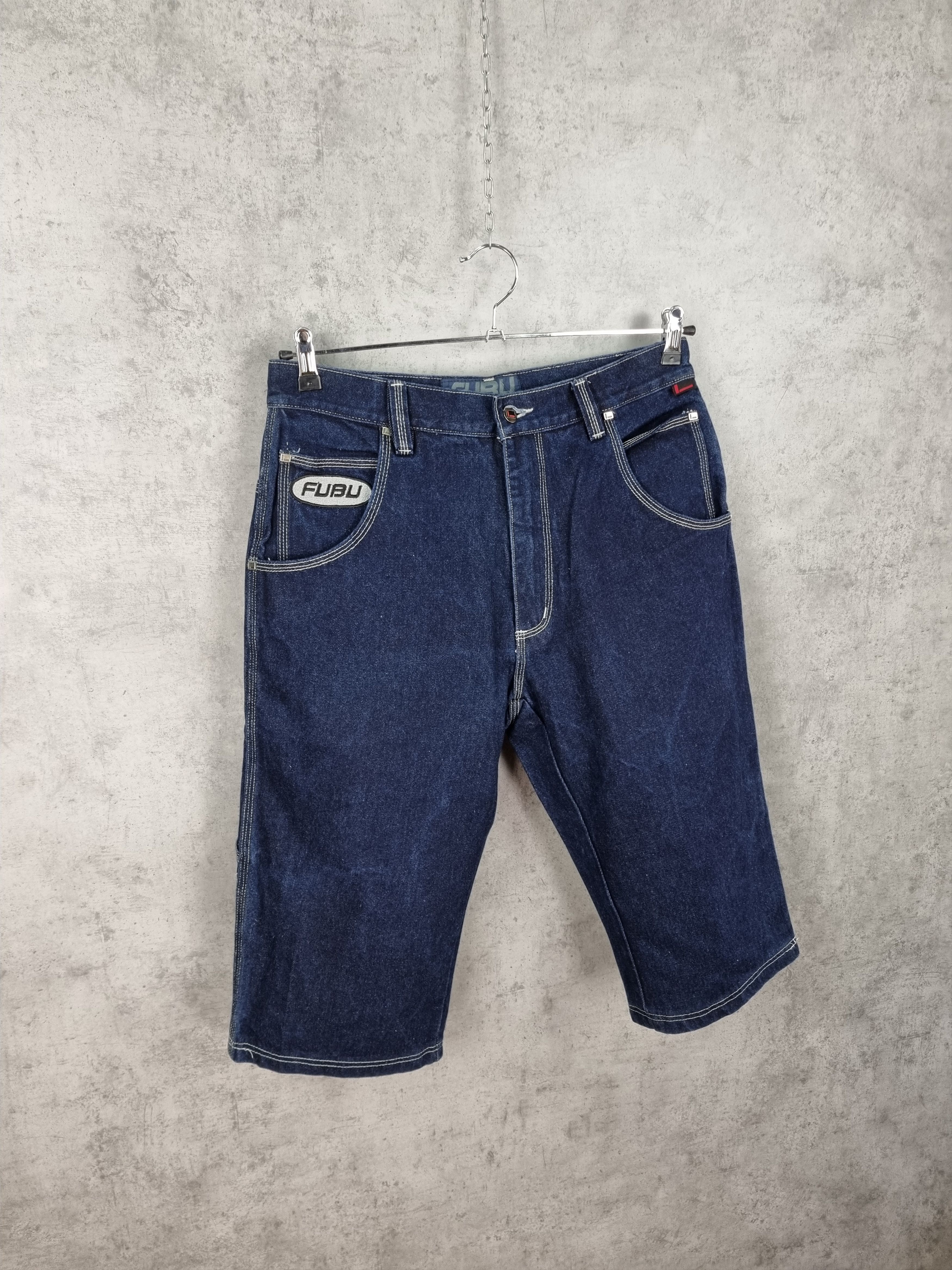 Fubu Fubu Raw Denim Carpenter Rap Hiphop Shorts Size US 34 / EU 50 - 5 Thumbnail