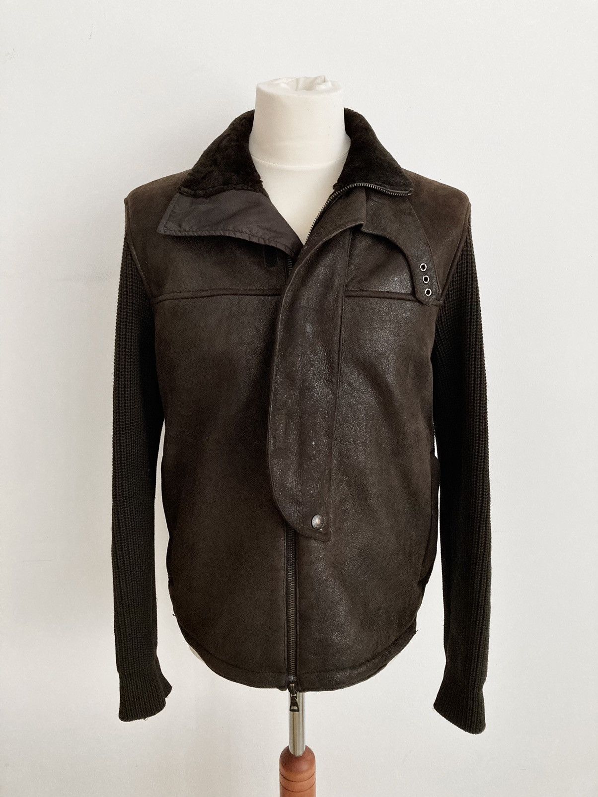 Prada Sheepskin Aviator Zip Knit Jacket Size US M / EU 48-50 / 2 - 4 Thumbnail