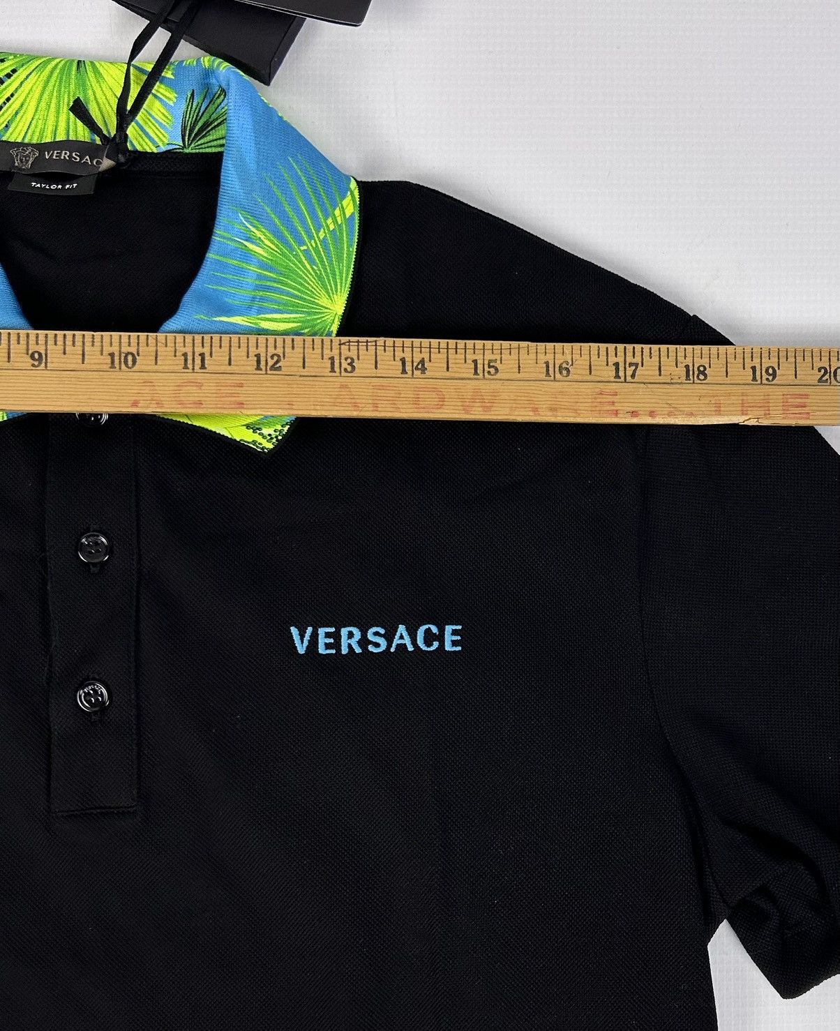 Versace Versace Men's Black Polo M Pique Logo Satin Collar Italy NWT Size US M / EU 48-50 / 2 - 8 Thumbnail