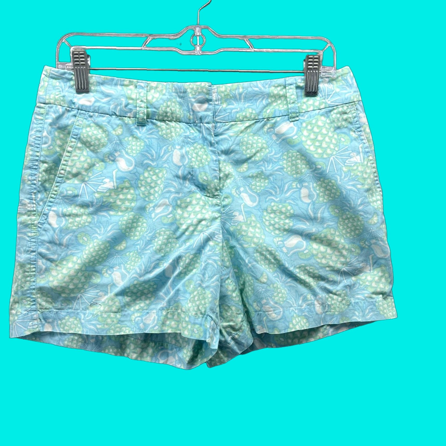 Vineyard Vines Vineyard Vines Shorts Women 4 Blue Chino Flat Front Casual Athletic 30 in Inseam 5 in Cotton Blended Fabric Button Womens Size 27" / US 4 / IT 40 - 1 Thumbnail