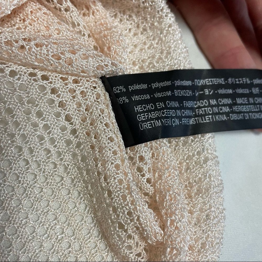 Zara NWT New Zara Knit Ruched-Sleeve Pale Peach Sweater Size L Size L / US 10 / IT 46 - 8 Thumbnail