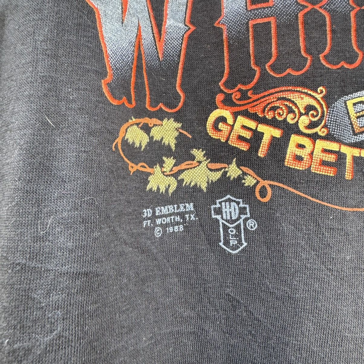 Vintage harley davidson whiskey 1988 3d emblem tee