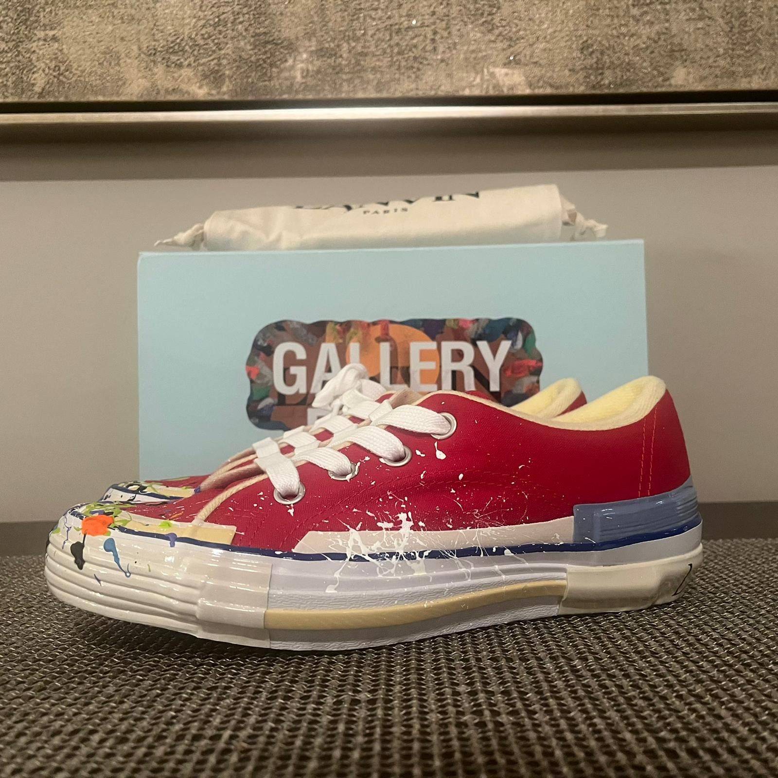 Gallery Dept. × Lanvin Melted Low Top Vulcanized Paint Splatter Sneakers Multicolor Size US 8 / EU 41 - 2 Thumbnail