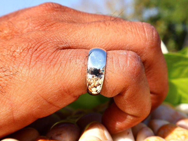 Handmade Band Ring, Sterling Silver Handmade Ring Unisex Gift for Her Size ONE SIZE - 7 Thumbnail