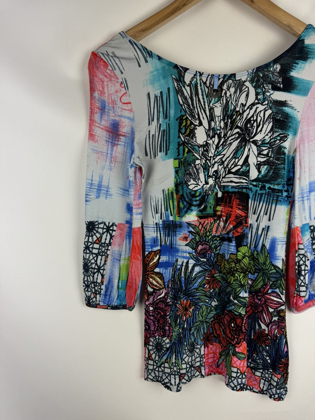Other Save The Queen Ladies Pattern Y2K Long Sleeve Tunic Blouse Size S / US 4 / IT 40 - 14 Thumbnail