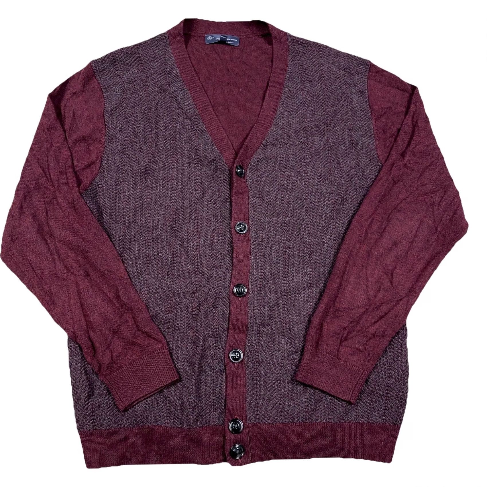 Hart Schaffner Marx Hart Schaffner Marx Sweater Men's Large Red Wool Pullover 1/4 Zip Knit Herringbone Standard Regular Size US L / EU 52-54 / 3 - 2 Thumbnail