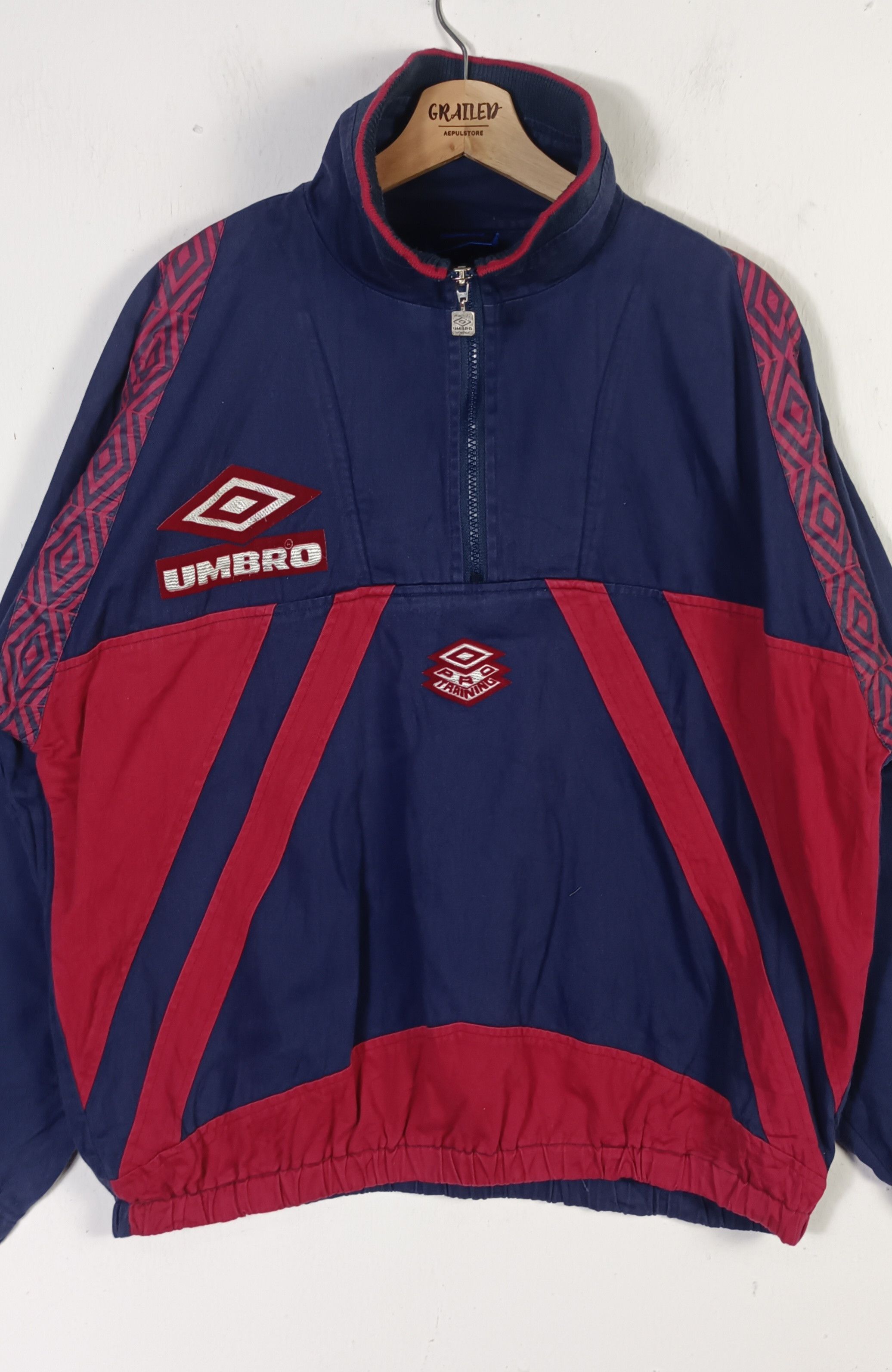 Umbro Vintage 90s🔥 UMBRO Football Pro Training Hafl Zipper Size US XXL / EU 58 / 5 - 4 Thumbnail