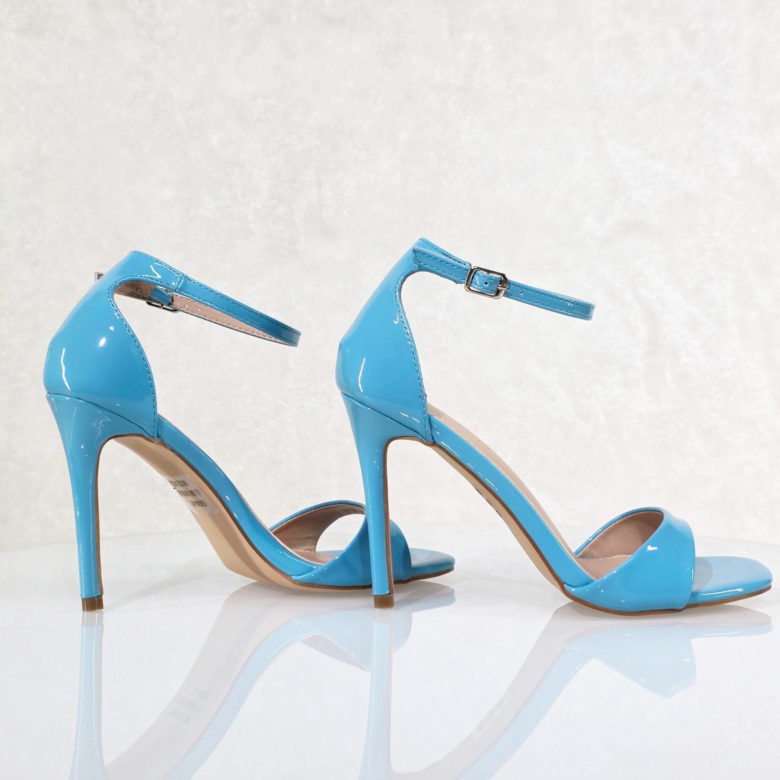 Other Kory Blue Patent Stiletto High Heels Ankle Strap Open Toe Sa Size US 7.5 / IT 37.5 - 3 Thumbnail