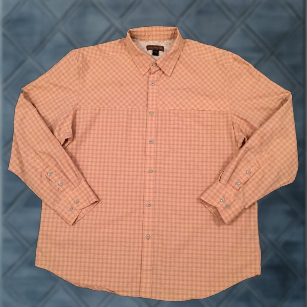 Vintage Northwest Territory Shirt Mens XL Orange Plaid Long Sleeve Button Up Outdoor Size US XL / EU 56 / 4 - 1 Thumbnail
