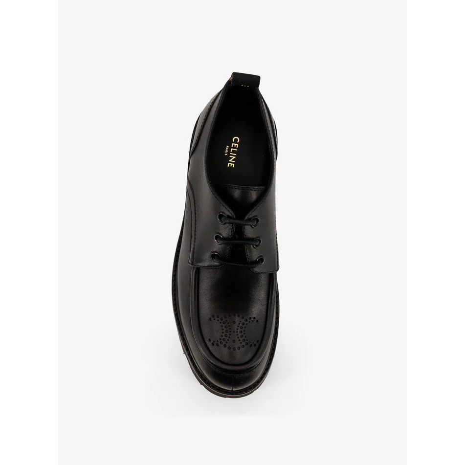 Celine CELINE $1250 Black Triomphe Derby Shoes New & Authentic (Wom Size US 6 / IT 36 - 5 Thumbnail