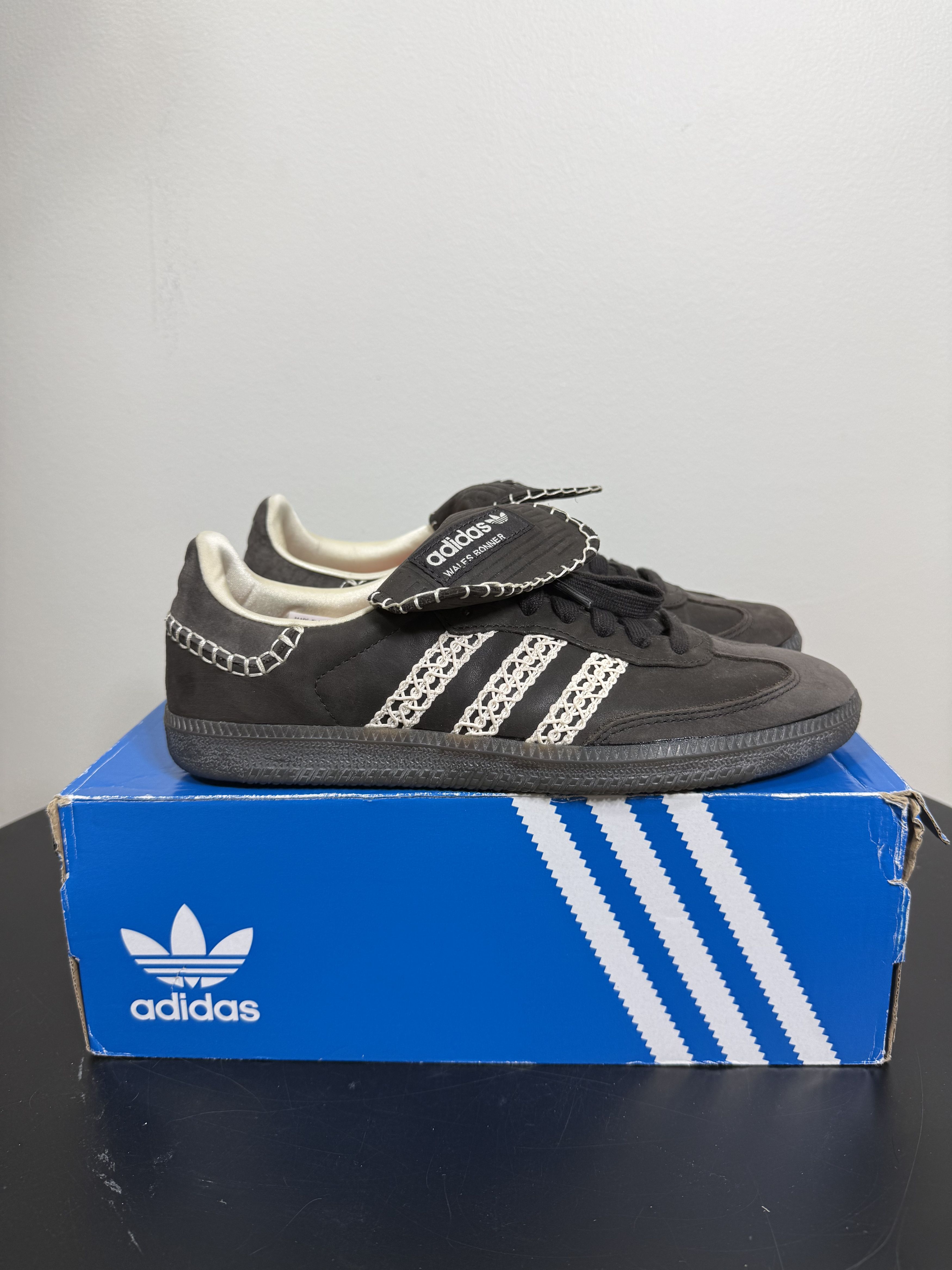 Adidas × Wales Bonner Samba Black Leather (extremely rare first pair FW20) Size US 8.5 / EU 41-42 - 2 Thumbnail