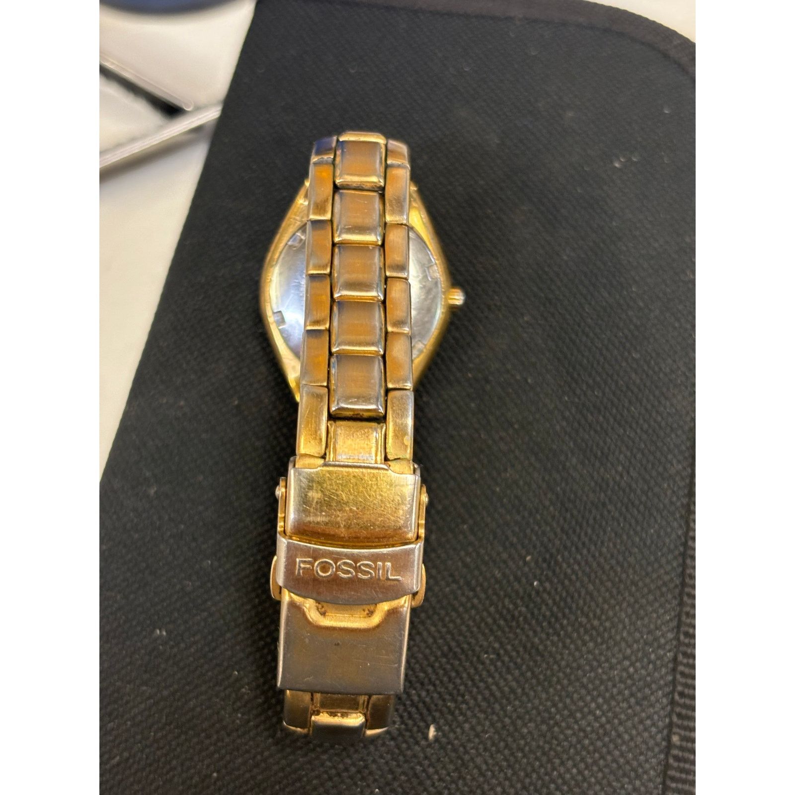 Fossil Vintage Fossil Blue AM-3357 Gold Tone Womens Watch! Size ONE SIZE - 7 Thumbnail