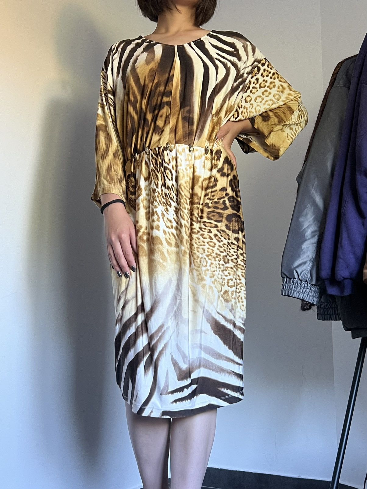 Vintage Vintage Animalistic zebra print Roberto Cavalli Dress | Grailed