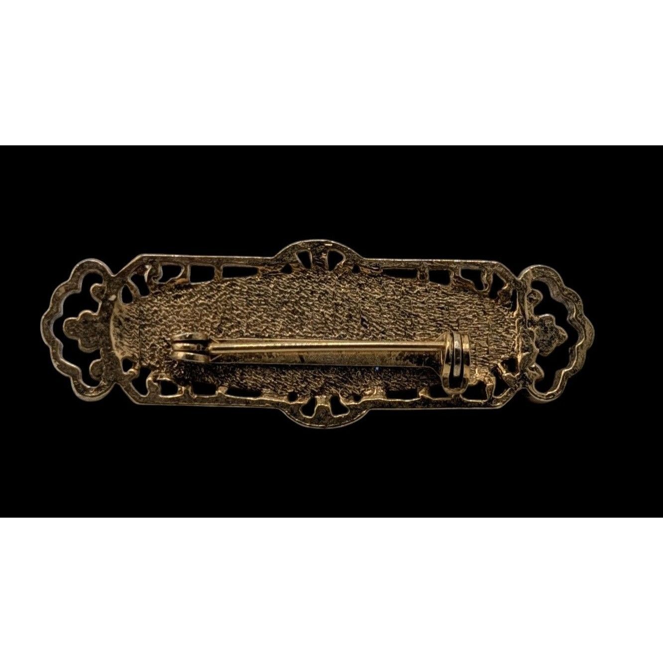 Other Vintage Victorian Style Gold-Tone Filigree Floral Brooch Wit Size ONE SIZE - 2 Thumbnail