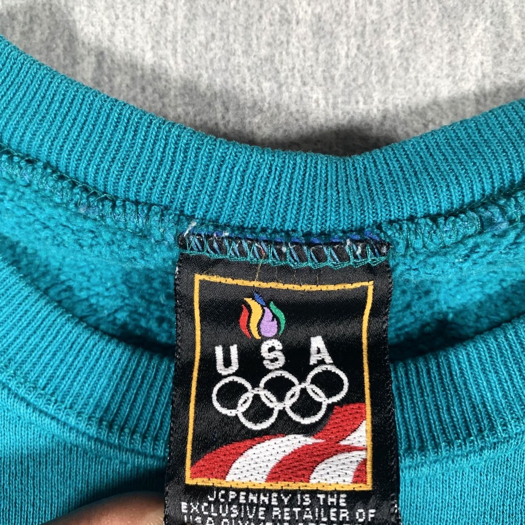 JCPenney Vintage USA Olympics Sweatshirt Mens Large Teal Crewneck JCPenney Size US XL / EU 56 / 4 - 3 Thumbnail