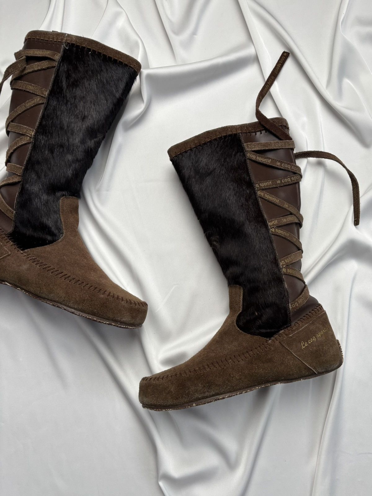 Le Coq Sportif × Vintage Le Coq Sportif vintage hairy lace up boots Size US 7 / IT 37 - 2 Thumbnail