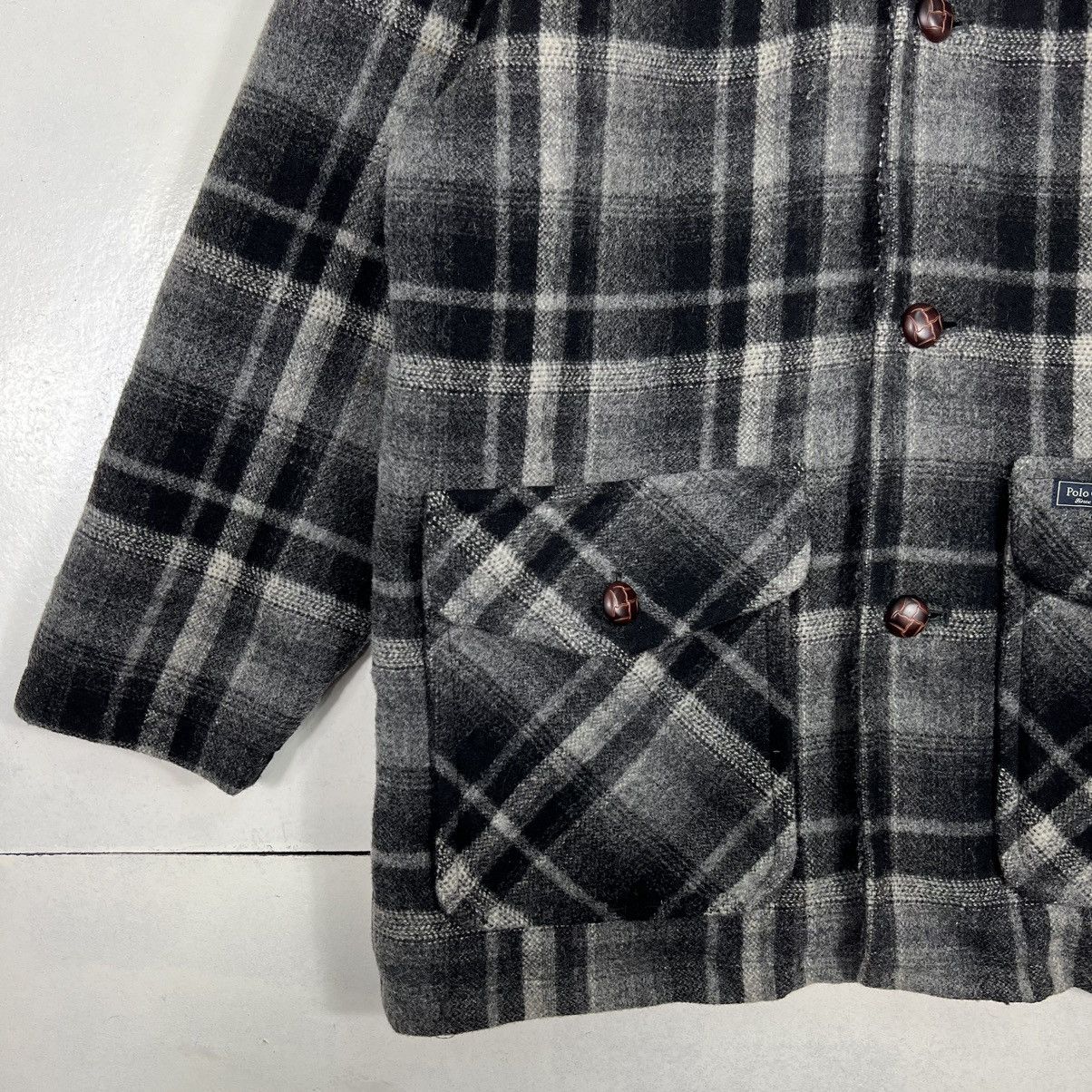 Japanese Brand 🔥 PLAID POLO CLUB WOOL CPO COMBAT JACKET Size US L / EU 52-54 / 3 - 4 Thumbnail