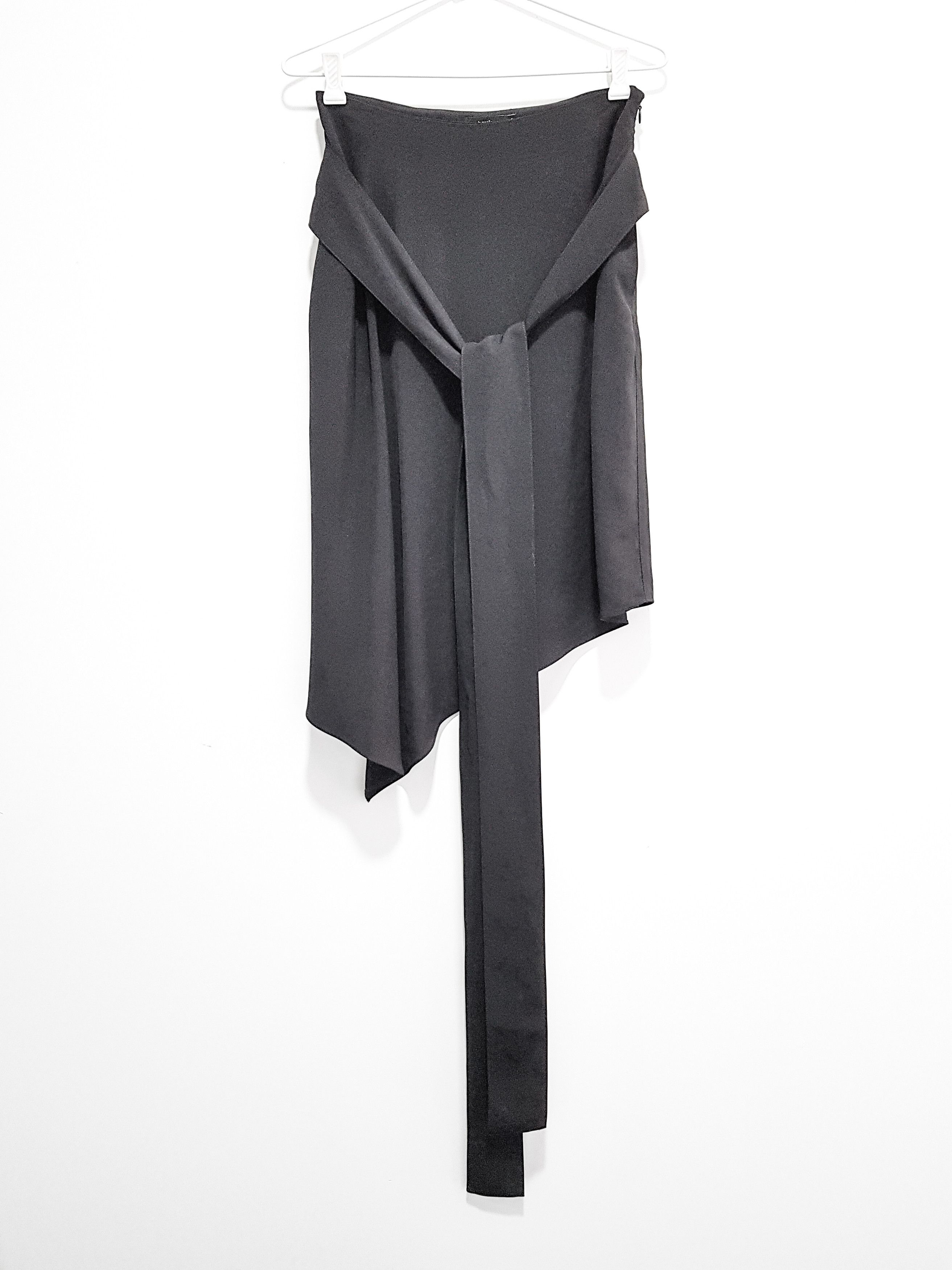 image of Bassike Tie Front Skirt Size 0 New Made In Australia Has Pockets! in Black, Women's