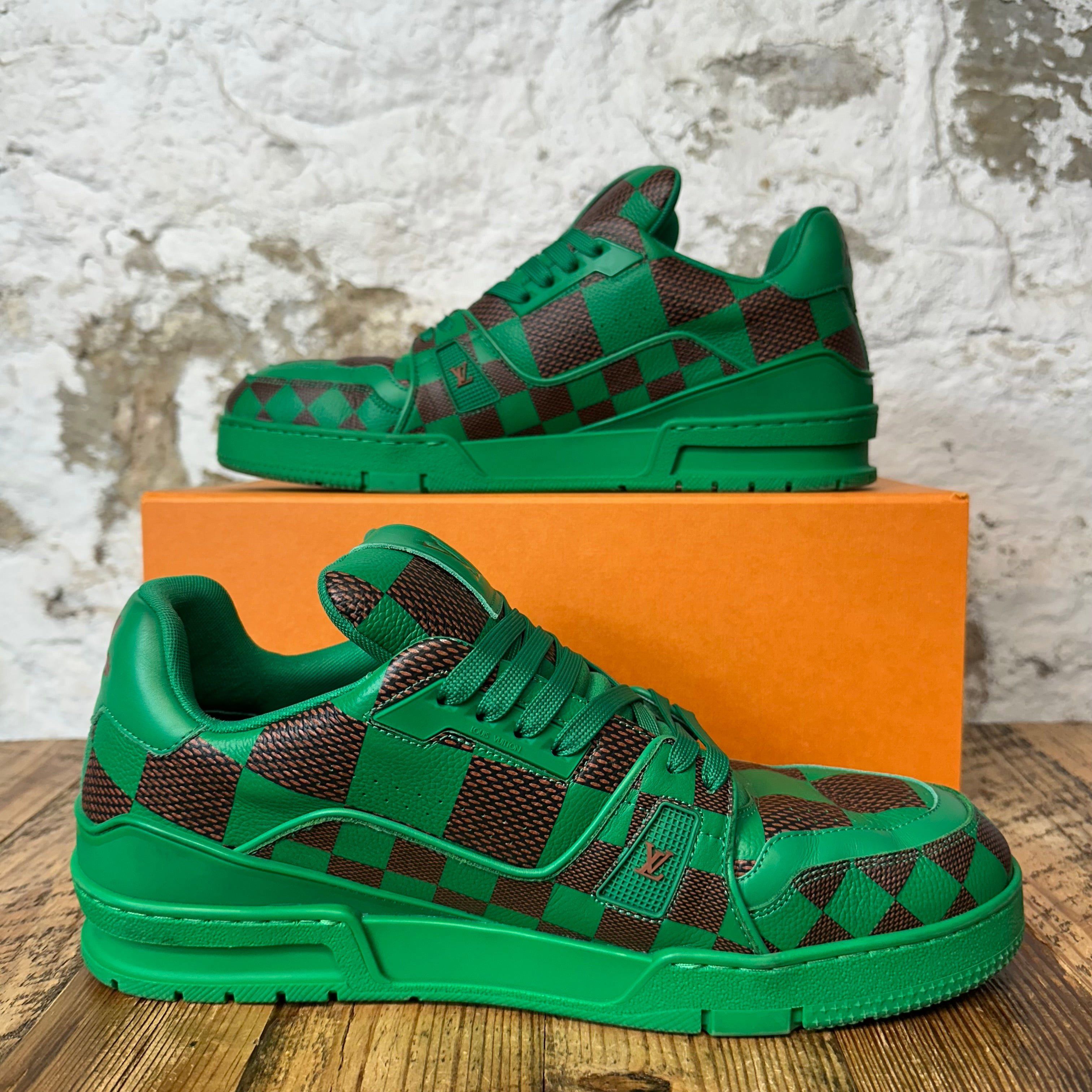 Louis Vuitton Louis Vuitton Damier Green Trainer Sneaker Sz 11.5 (10LV) Size US 11.5 / EU 44-45 - 2 Thumbnail