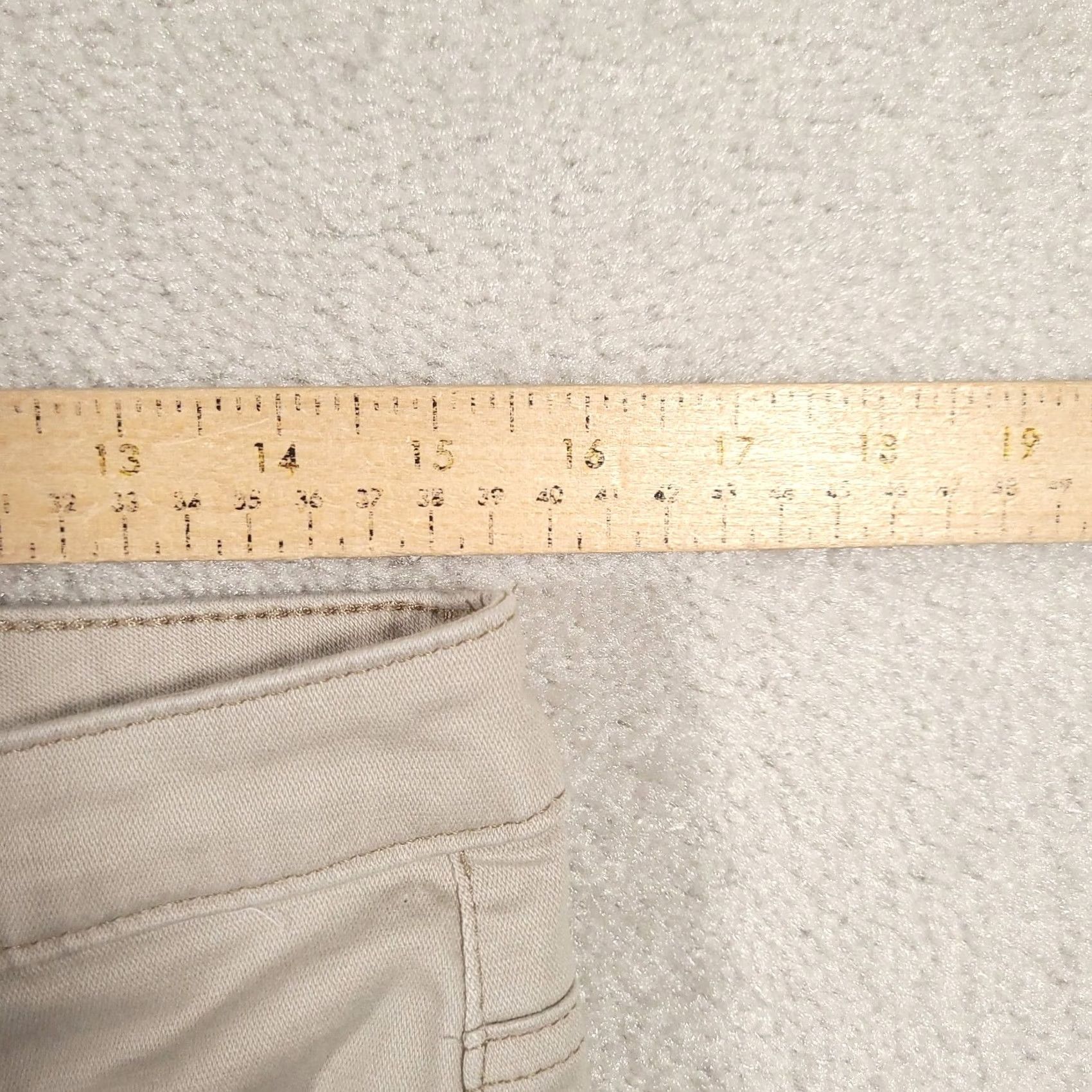 Lee Lee Pants Womens 12 Medium Relaxed High Rise Straight Leg Chino Beige Twill Cotton Spandex Pockets Inseam 30 Womens Size 34" / US 12 / IT 48 - 3 Thumbnail