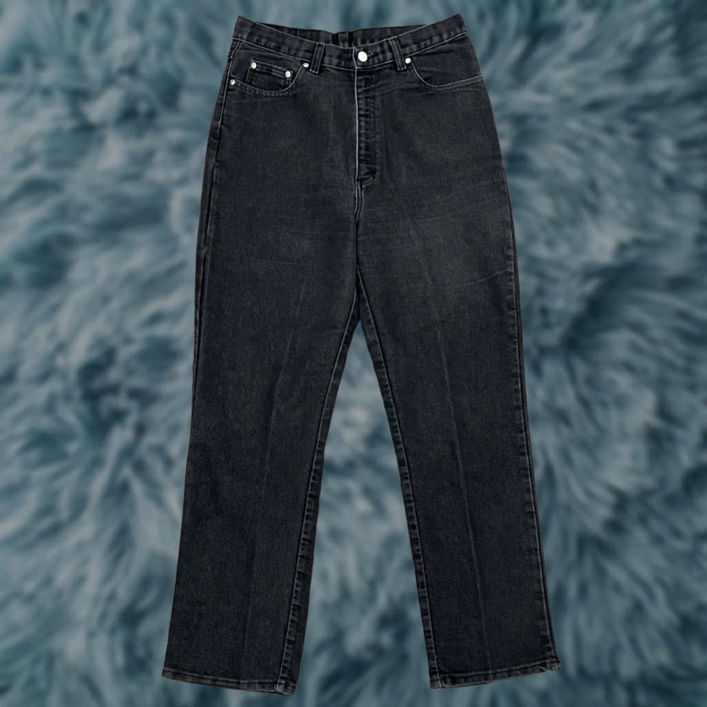 Vintage VTG Sheplers Jeans Women’s 14 Black High Waist Bareback Western Rodeo 30x29 Denim Cotton Blend 90s Cowboy Western Husky? Size 36" / US 14 / IT 50 - 1 Thumbnail